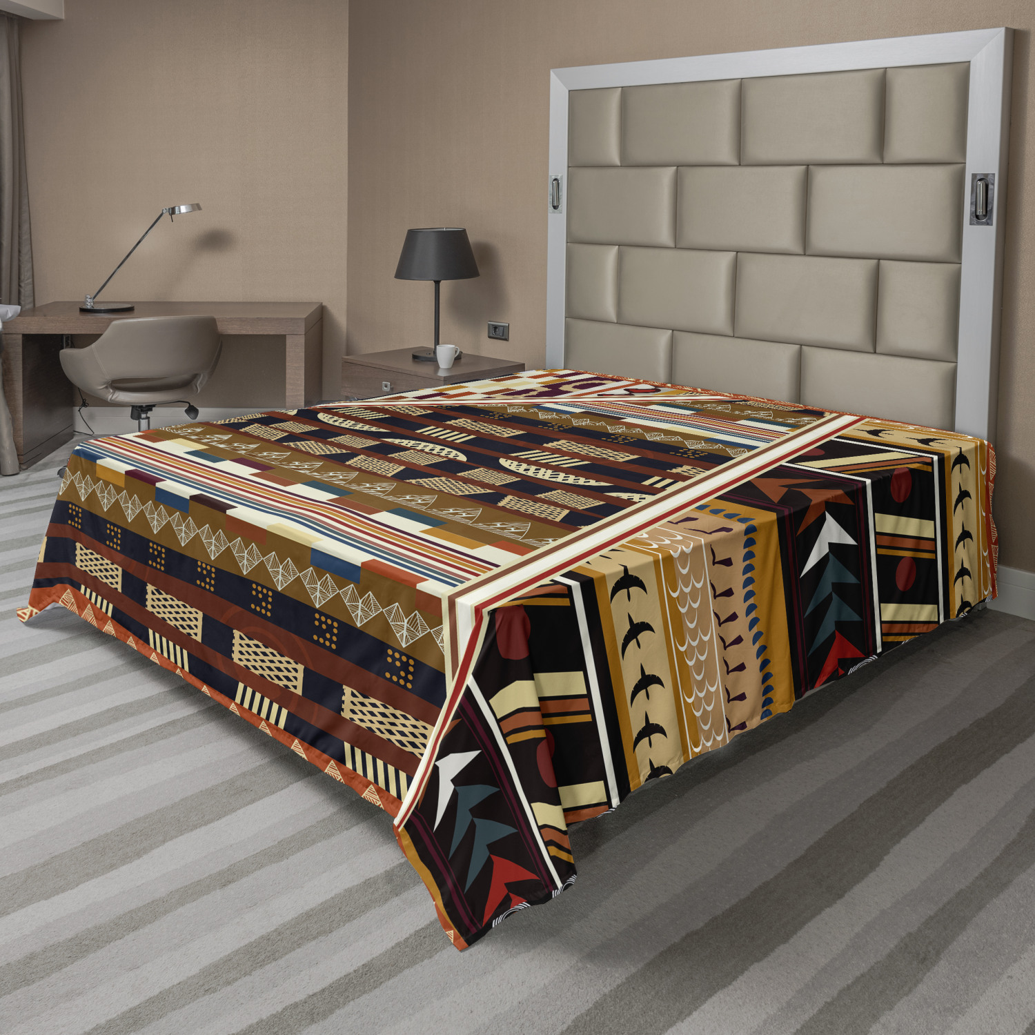 Ambesonne Tribal Pattern Flat Sheet Top Sheet Decorative Bedding 6 Sizes - Picture 25 of 41