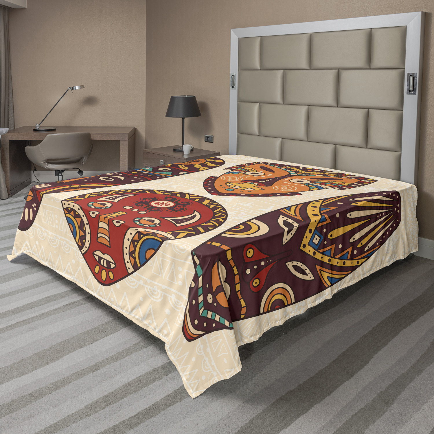 Ambesonne Tribal Pattern Flat Sheet Top Sheet Decorative Bedding 6 Sizes - Picture 27 of 41