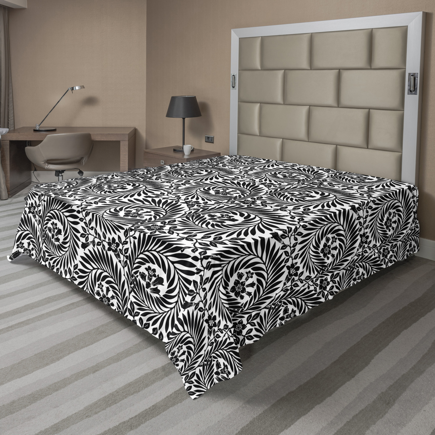 Ambesonne Monochrome Flat Sheet Top Sheet Decorative Bedding 6 Sizes - Picture 15 of 42
