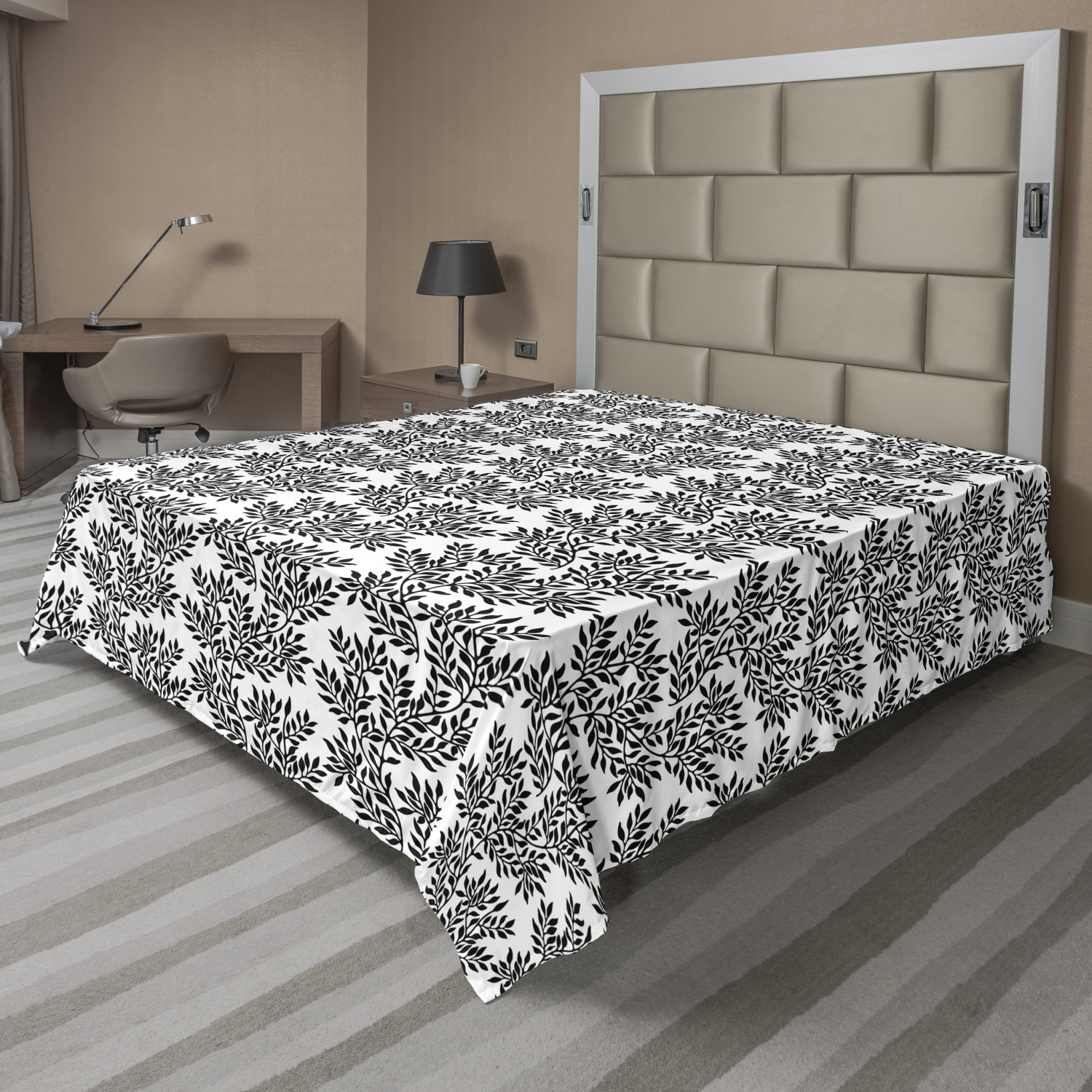 Ambesonne Monochrome Flat Sheet Top Sheet Decorative Bedding 6 Sizes - Picture 16 of 42