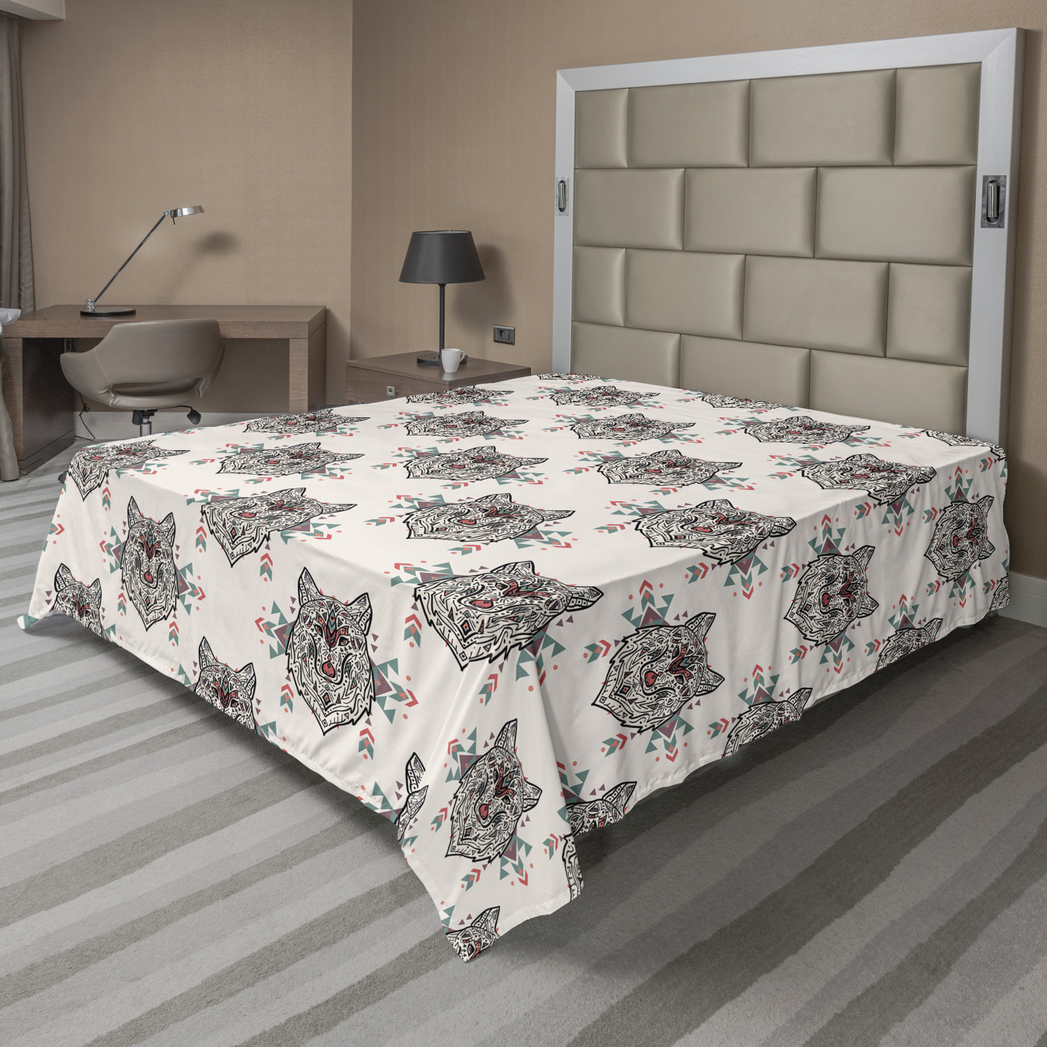 Ambesonne Dog Theme Art Flat Sheet Top Sheet Decorative Bedding 6 Sizes - Picture 42 of 42