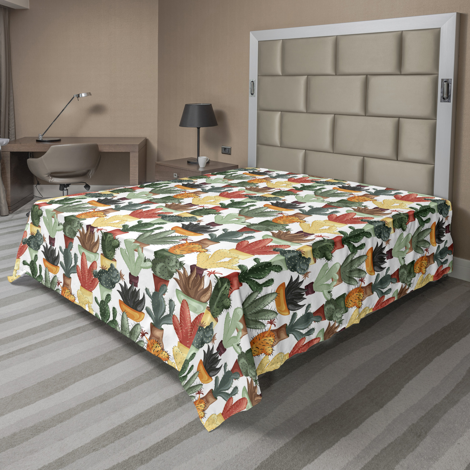Ambesonne Cactus Print Flat Sheet Top Sheet Decorative Bedding 6 Sizes - Picture 21 of 42