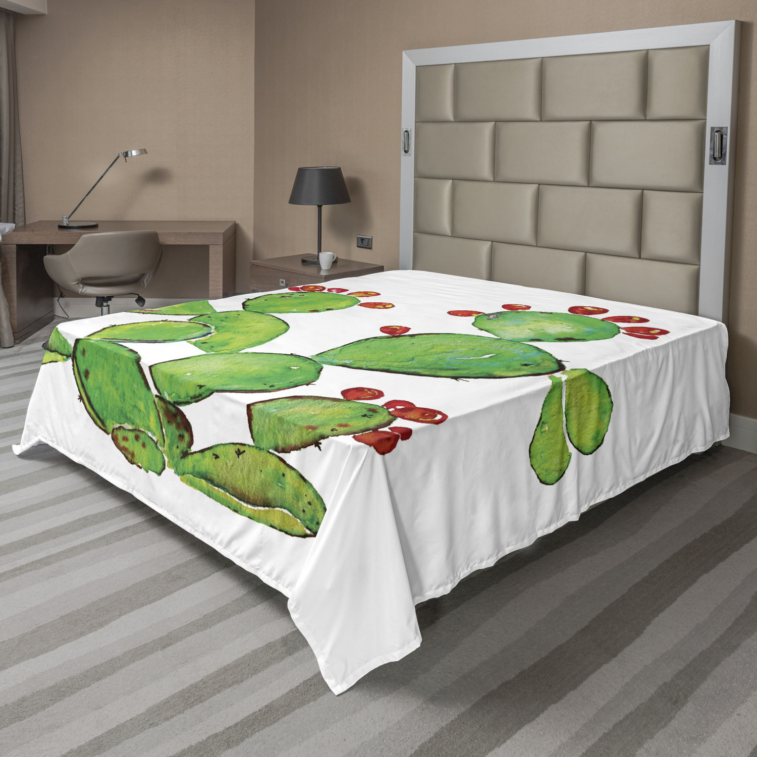 Ambesonne Cactus Print Flat Sheet Top Sheet Decorative Bedding 6 Sizes - Picture 28 of 42
