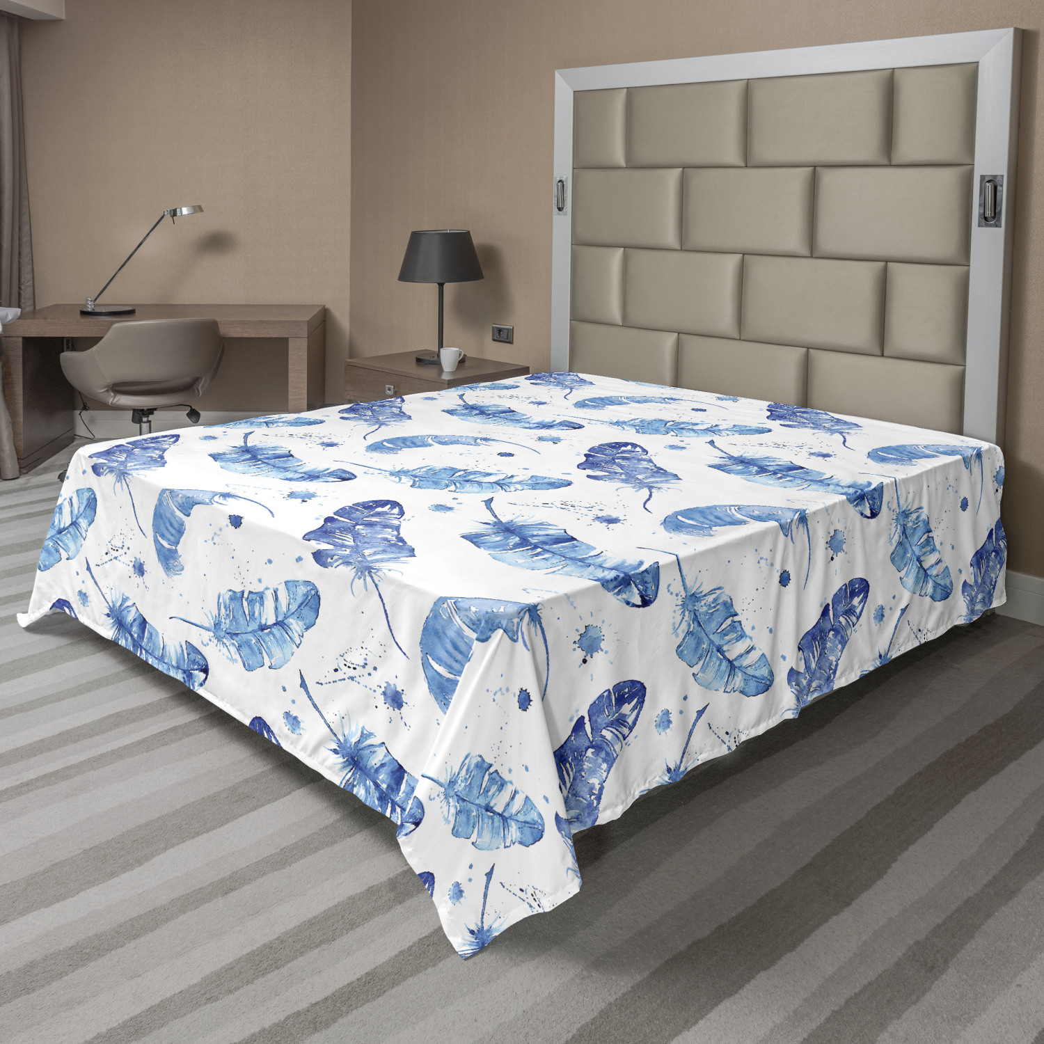 Ambesonne Feather Boho Flat Sheet Top Sheet Decorative Bedding 6 Sizes - Picture 42 of 42