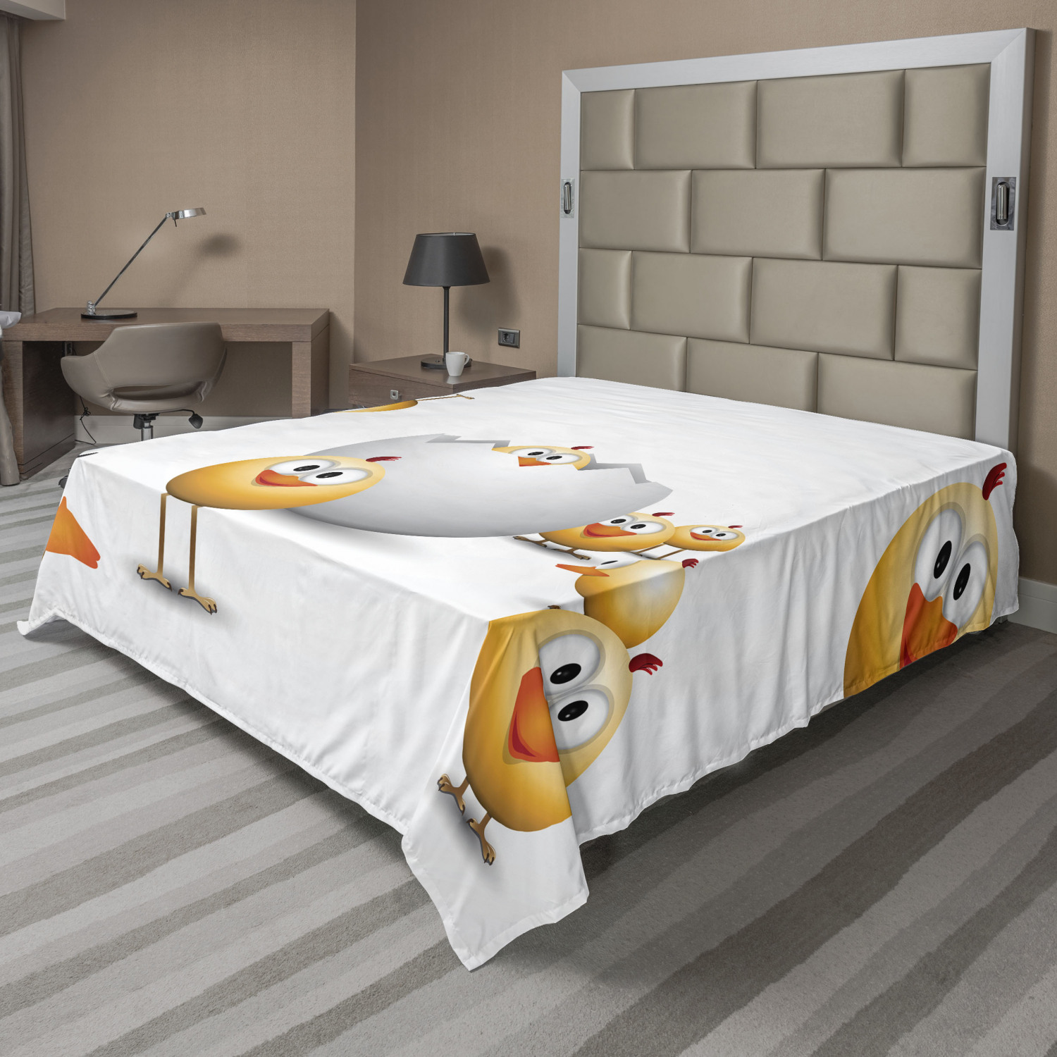 Ambesonne Happy Easter Flat Sheet Top Sheet Decorative Bedding 6 Sizes - Picture 10 of 42
