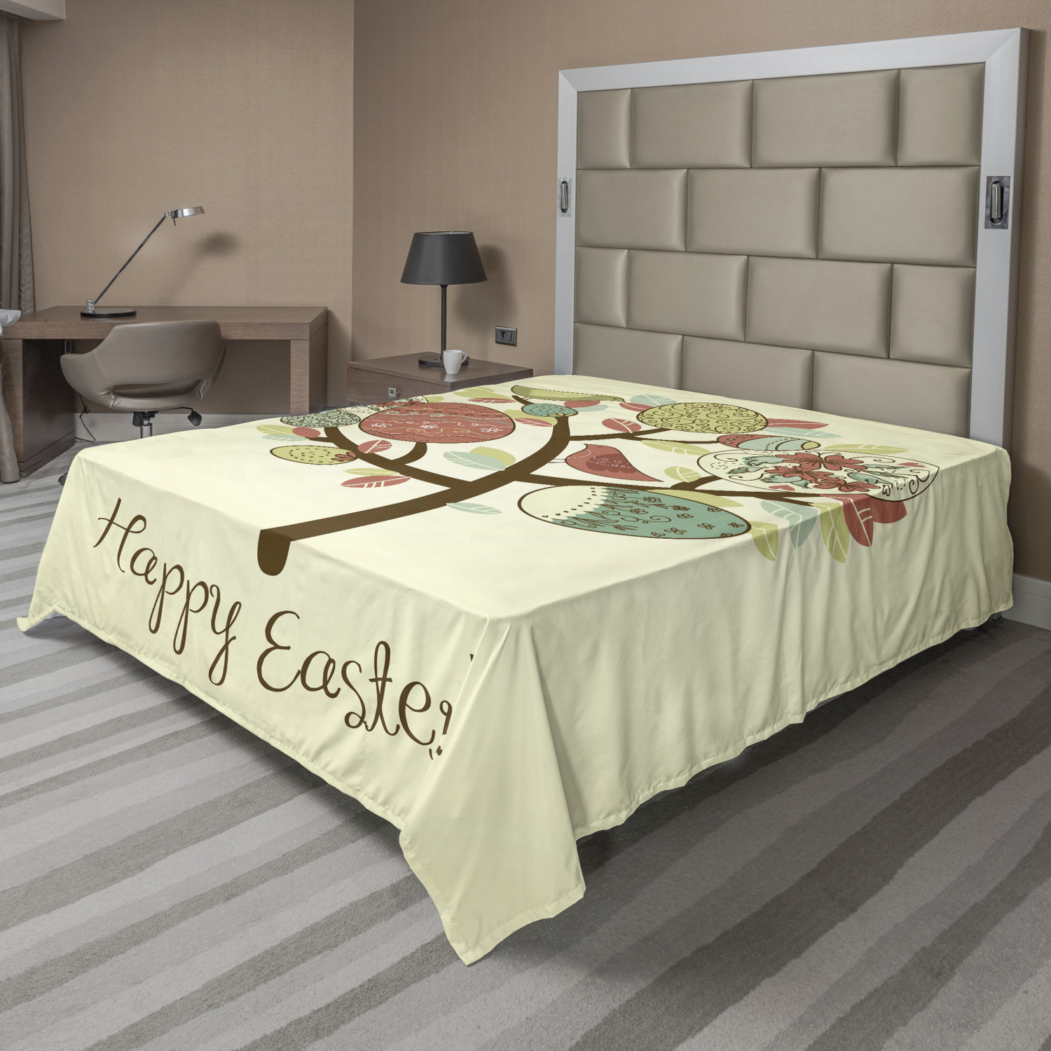Ambesonne Happy Easter Flat Sheet Top Sheet Decorative Bedding 6 Sizes - Picture 42 of 42