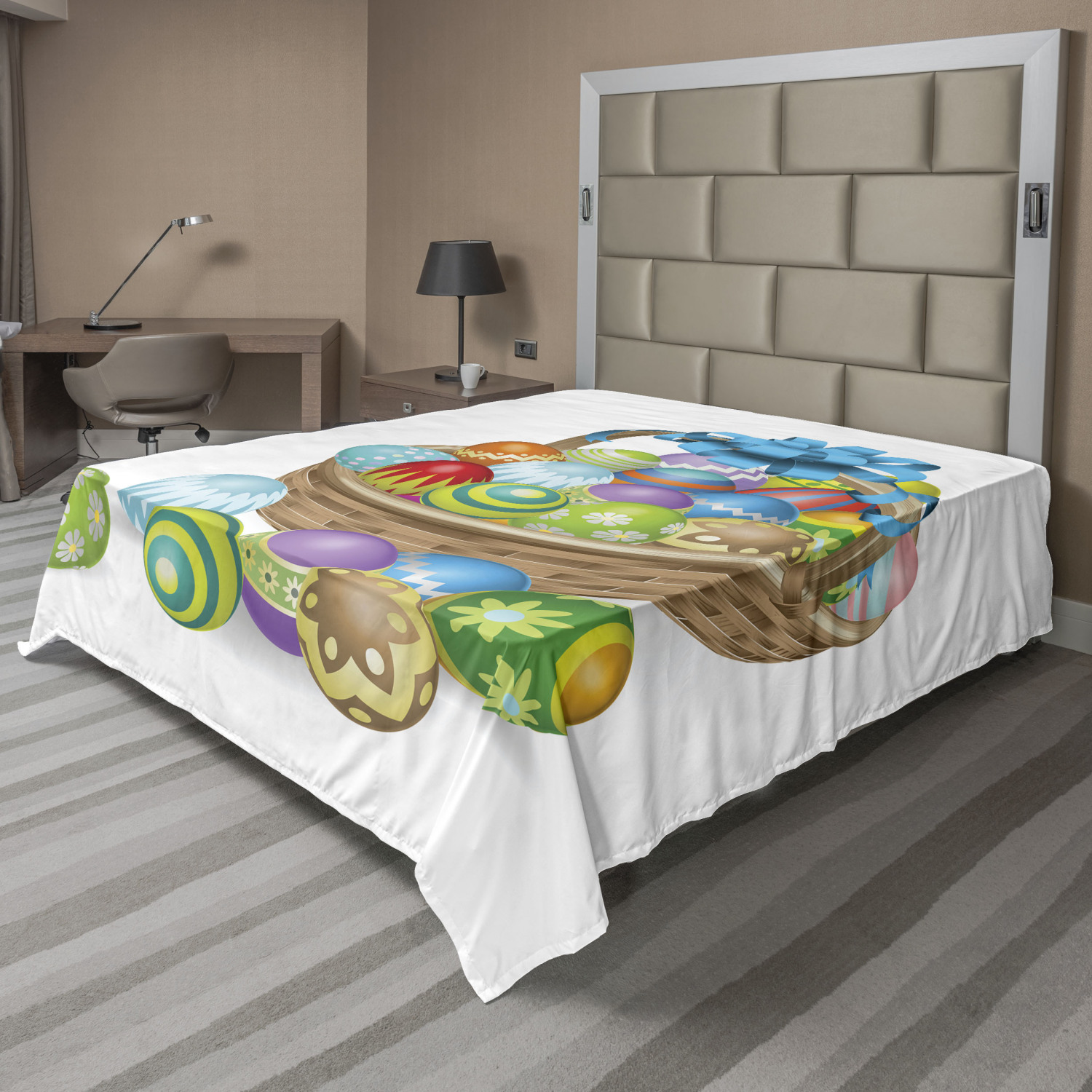 Ambesonne Happy Easter Flat Sheet Top Sheet Decorative Bedding 6 Sizes - Picture 3 of 42
