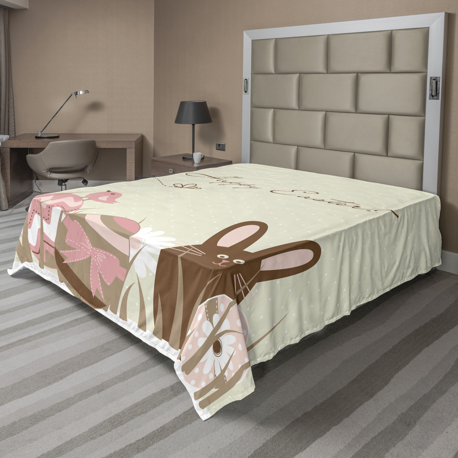 Ambesonne Happy Easter Flat Sheet Top Sheet Decorative Bedding 6 Sizes - Picture 31 of 42