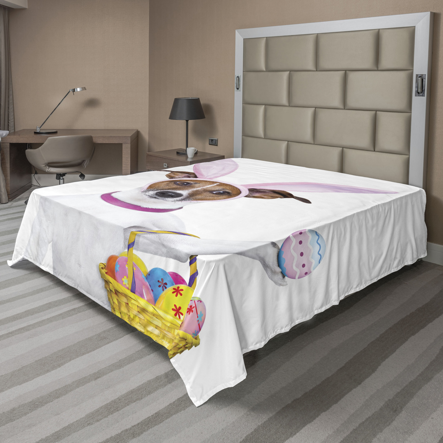 Ambesonne Happy Easter Flat Sheet Top Sheet Decorative Bedding 6 Sizes - Picture 14 of 42