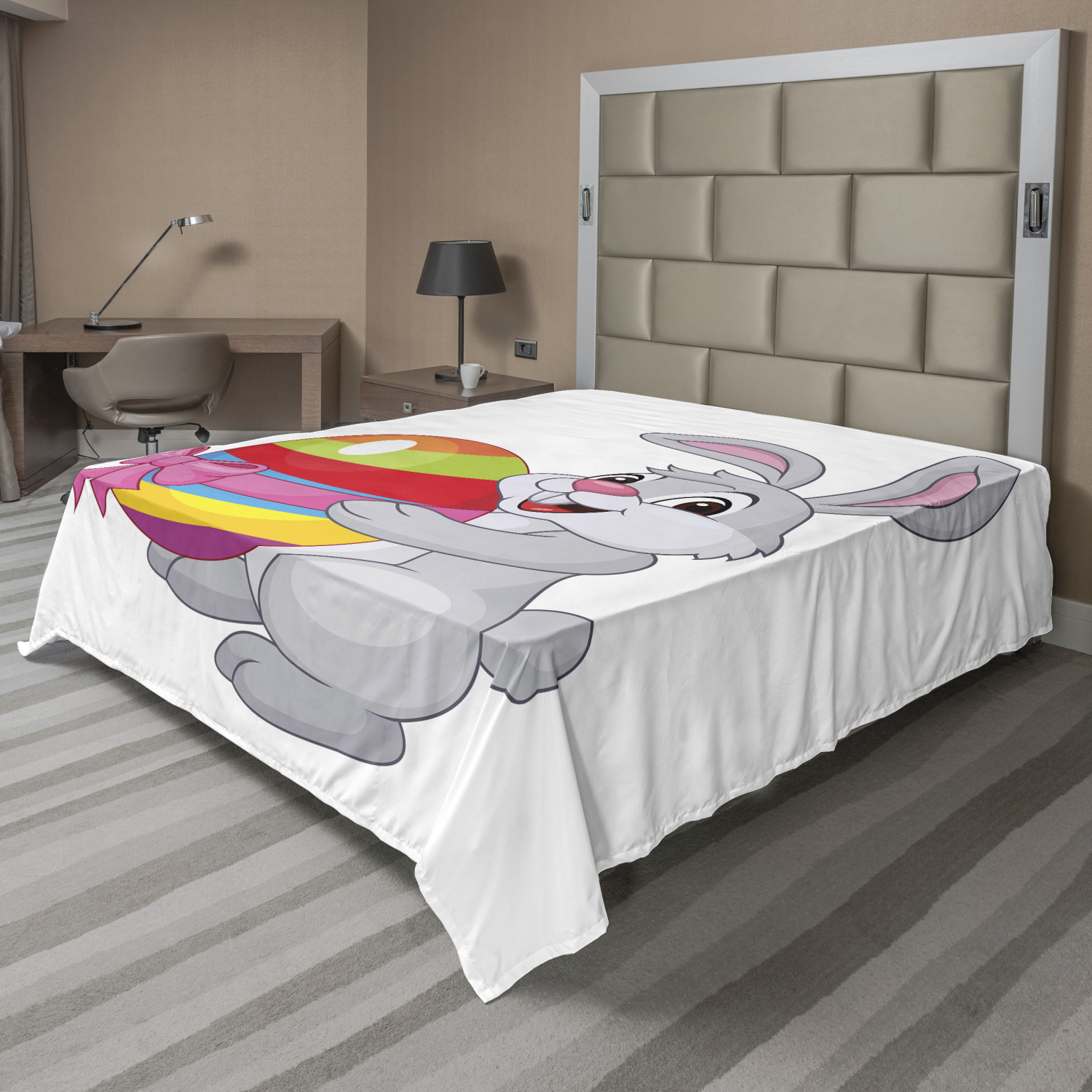 Ambesonne Happy Easter Flat Sheet Top Sheet Decorative Bedding 6 Sizes - Picture 7 of 42