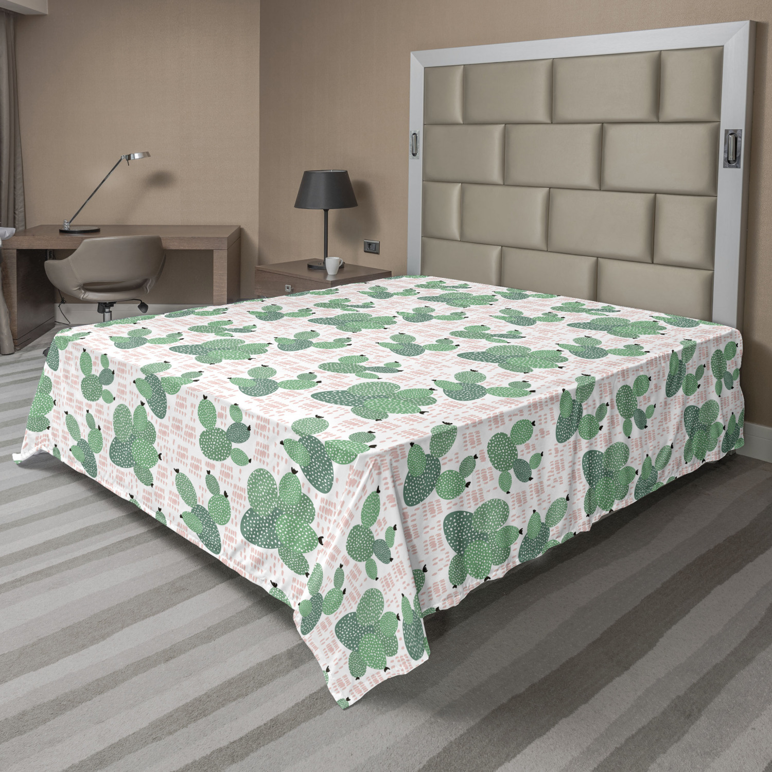 Ambesonne Cactus Print Flat Sheet Top Sheet Decorative Bedding 6 Sizes - Picture 38 of 42