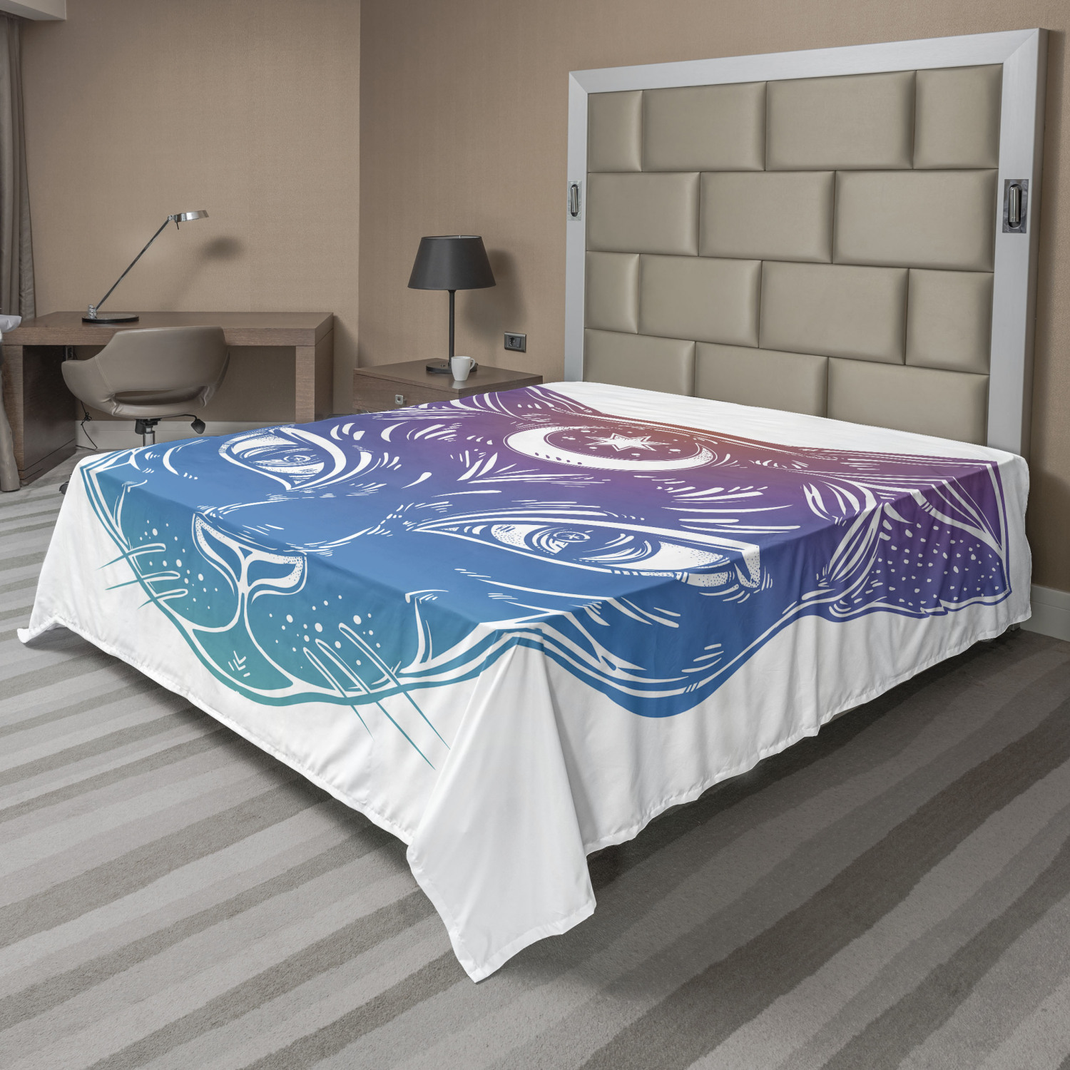 Ambesonne Boho Print Flat Sheet Top Sheet Decorative Bedding 6 Sizes - Picture 12 of 42