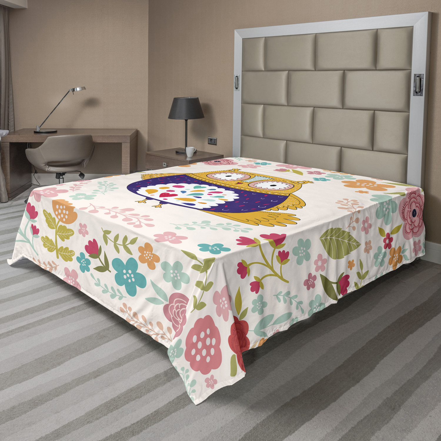 Details about   Ambesonne Owl Flat Sheet Top Sheet Decorative Bedding 6 Sizes 