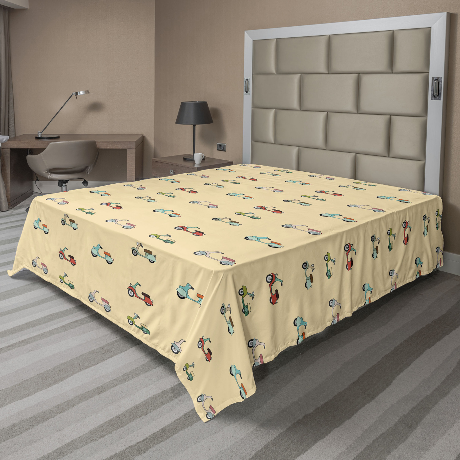 Ambesonne Urban Pattern Flat Sheet Top Sheet Decorative Bedding 6 Sizes - Picture 10 of 42