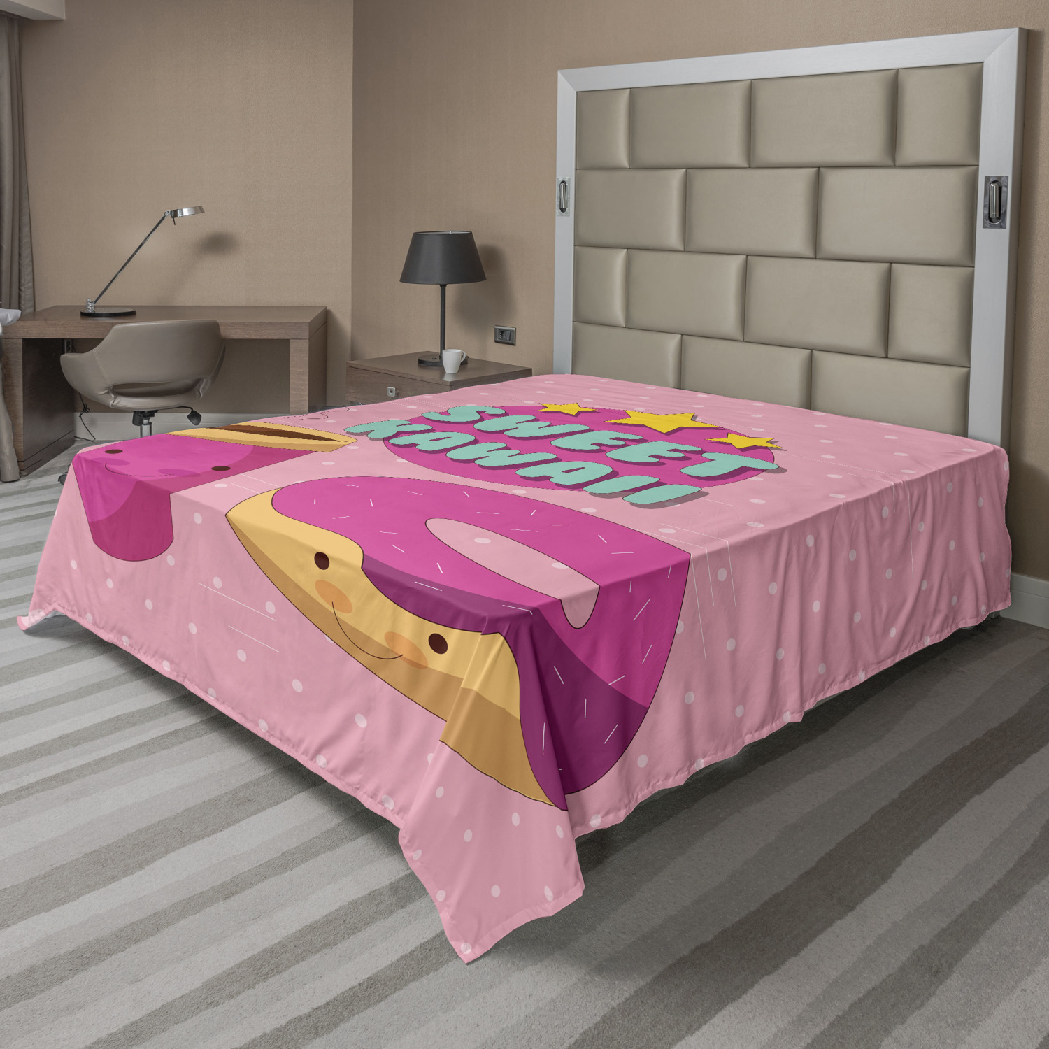 Ambesonne Anime Flat Sheet Top Sheet Decorative Bedding 6 Sizes - Picture 23 of 42