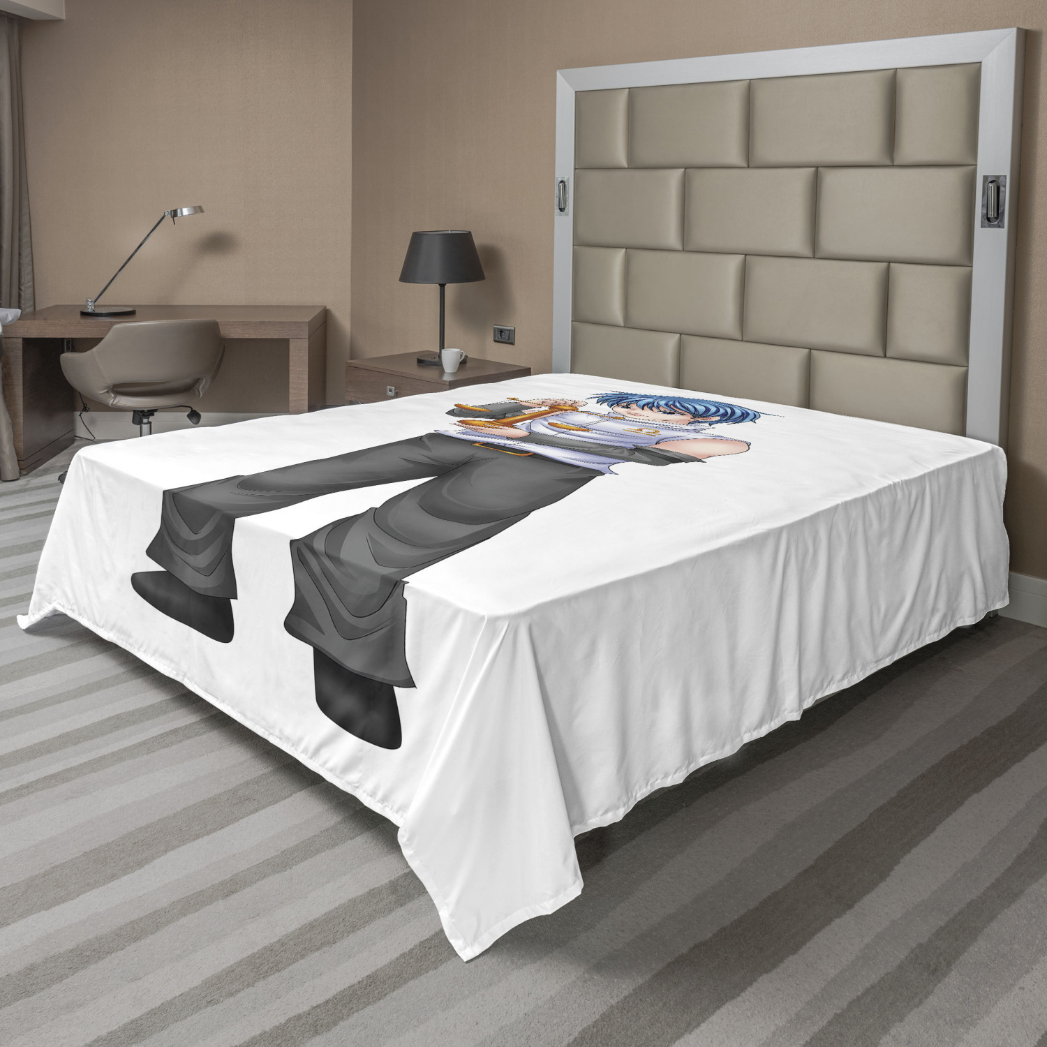 Ambesonne Anime Flat Sheet Top Sheet Decorative Bedding 6 Sizes - Picture 42 of 42
