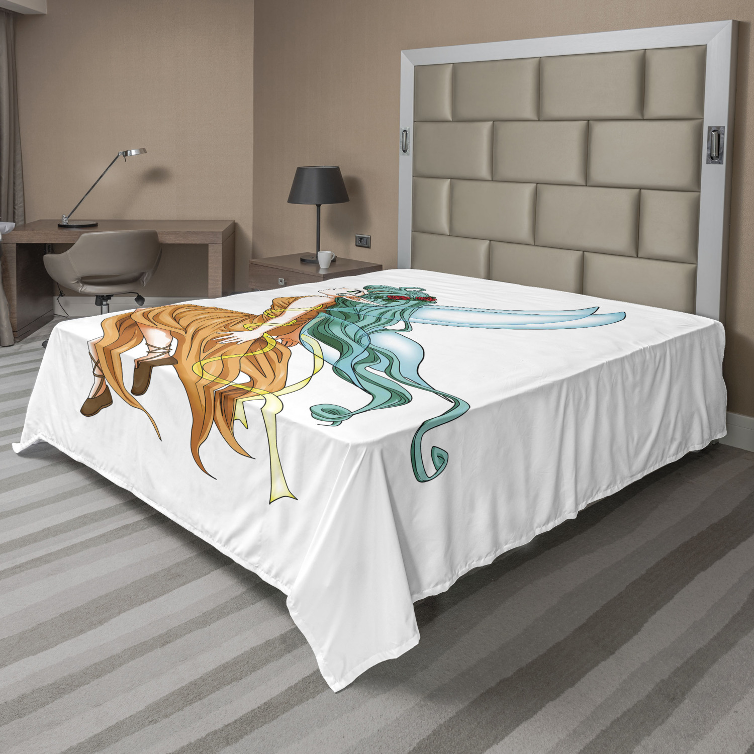 Ambesonne Anime Flat Sheet Top Sheet Decorative Bedding 6 Sizes - Picture 31 of 42