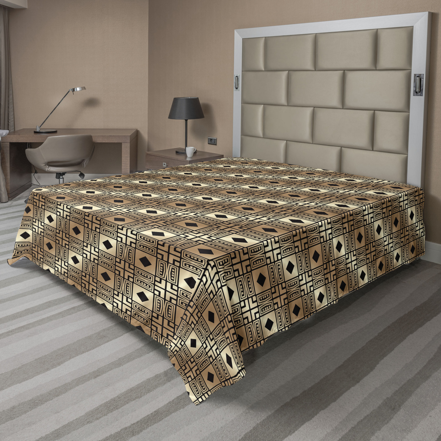Ambesonne Art Deco Print Flat Sheet Top Sheet Decorative Bedding 6 Sizes - Picture 38 of 40