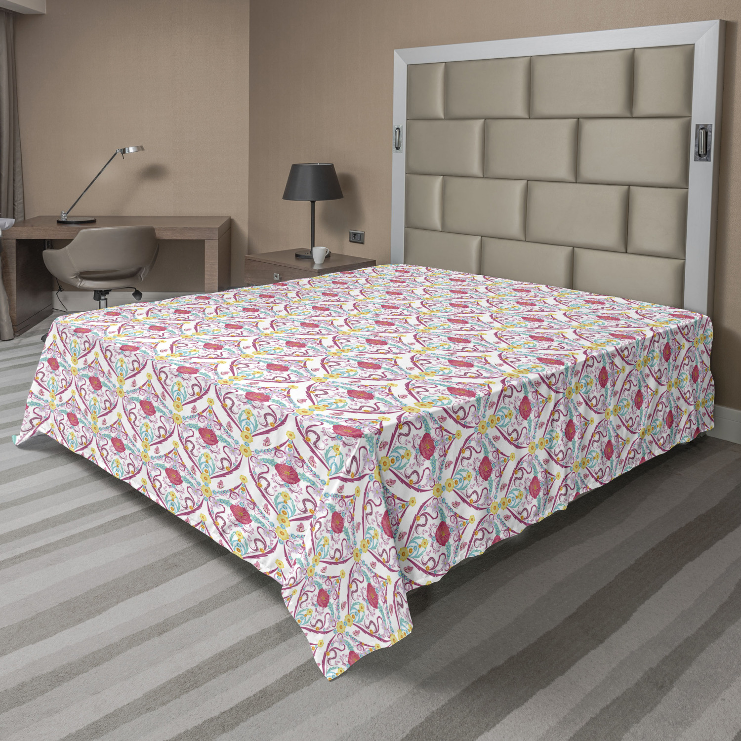Ambesonne Boho Print Flat Sheet Top Sheet Decorative Bedding 6 Sizes - Picture 17 of 42