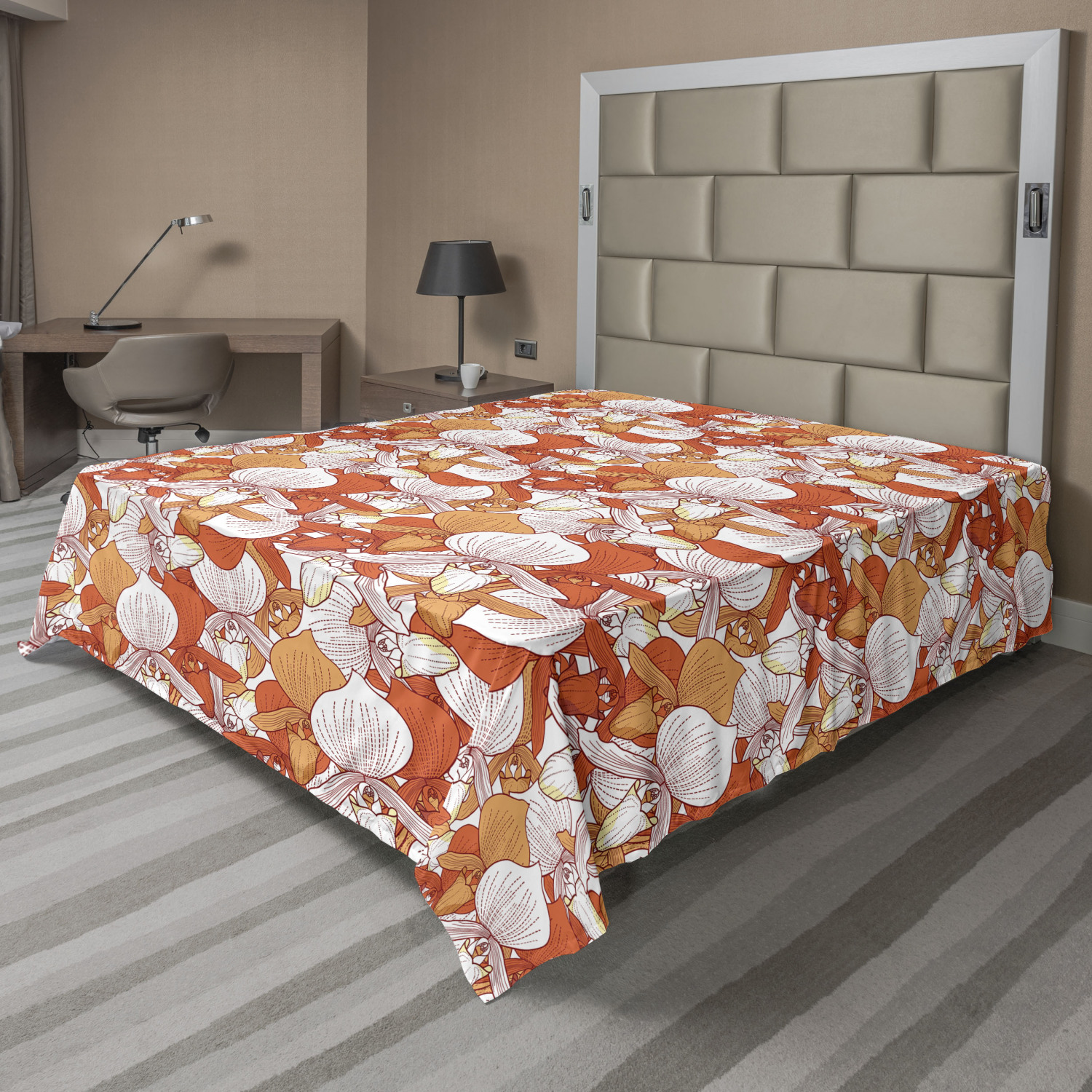 Ambesonne Blossom Garden Flat Sheet Top Sheet Decorative Bedding 6 Sizes - Picture 35 of 42