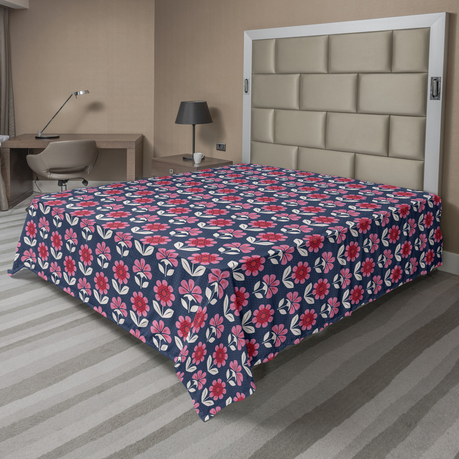 Ambesonne Blossom Garden Flat Sheet Top Sheet Decorative Bedding 6 Sizes - Picture 40 of 42