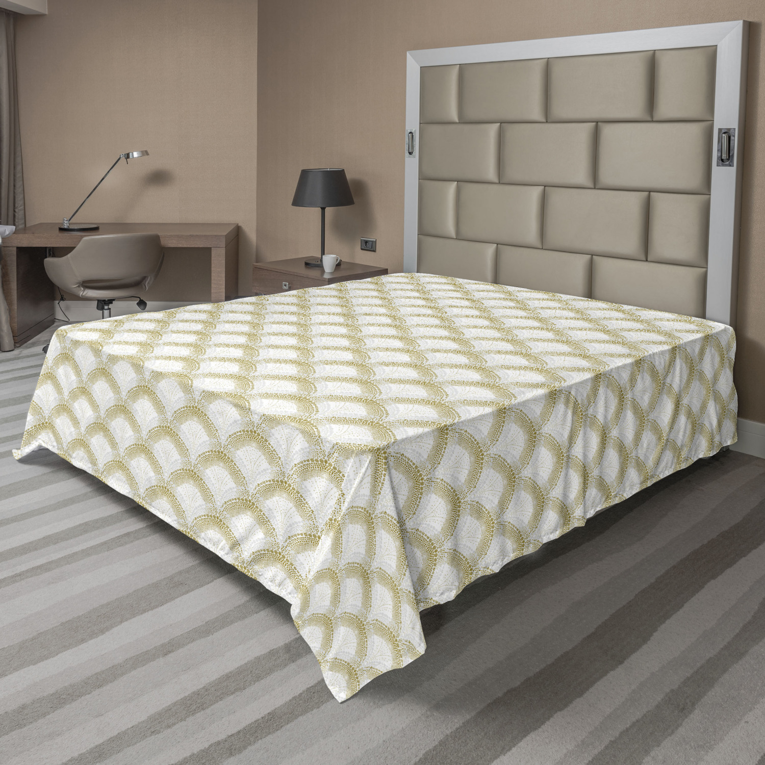 Ambesonne Art Deco Print Flat Sheet Top Sheet Decorative Bedding 6 Sizes - Picture 34 of 40