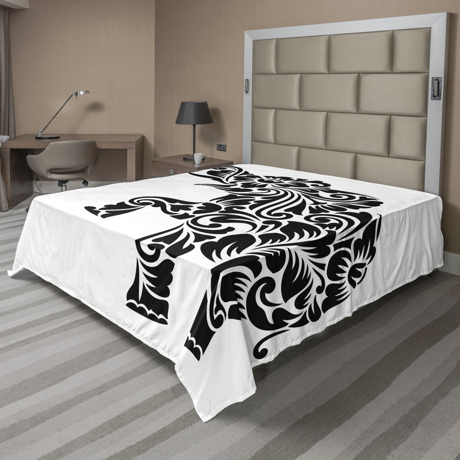 Ambesonne Elephant Print Flat Sheet Top Sheet Decorative Bedding 6 Sizes - Picture 19 of 40