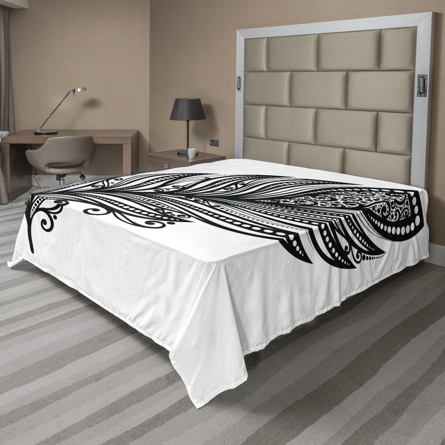 Ambesonne Boho Print Flat Sheet Top Sheet Decorative Bedding 6 Sizes - Picture 19 of 42