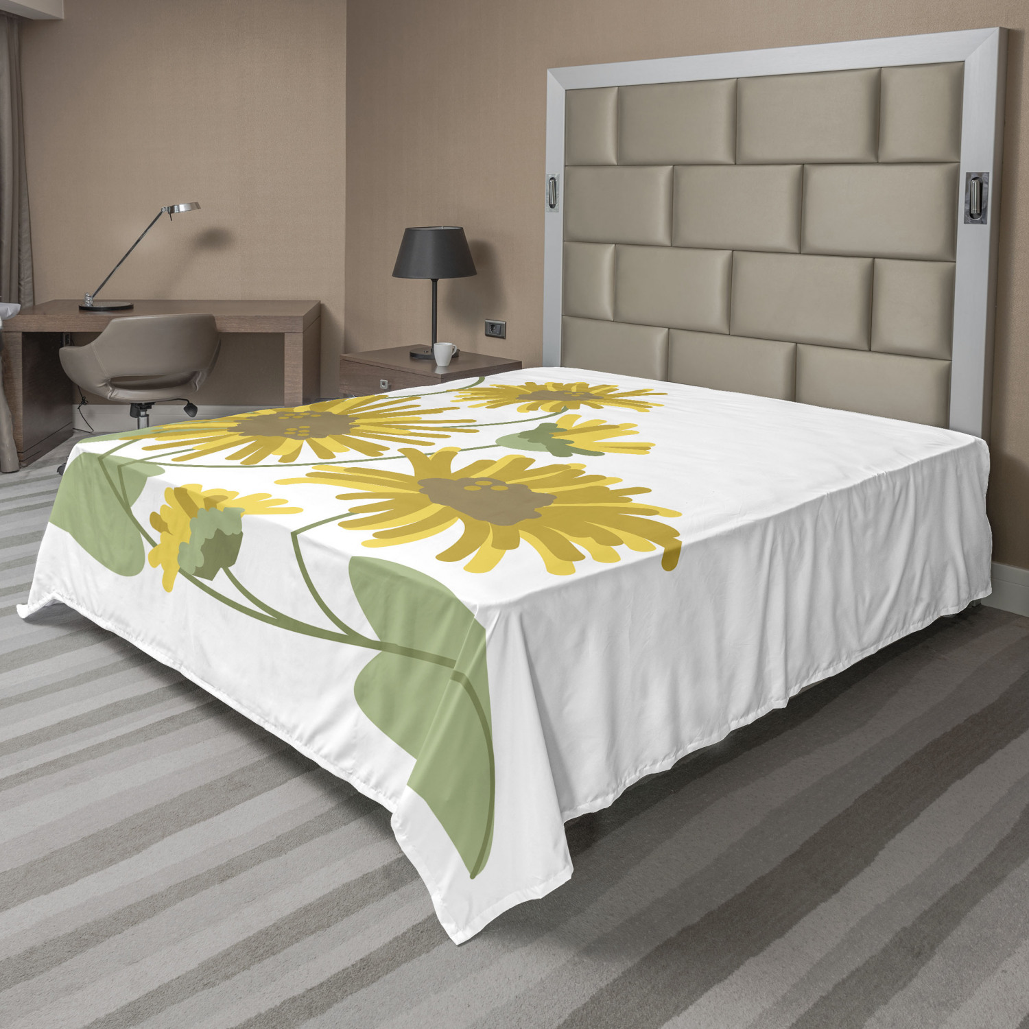 Ambesonne Aster Flat Sheet Top Sheet Decorative Bedding 6 Sizes