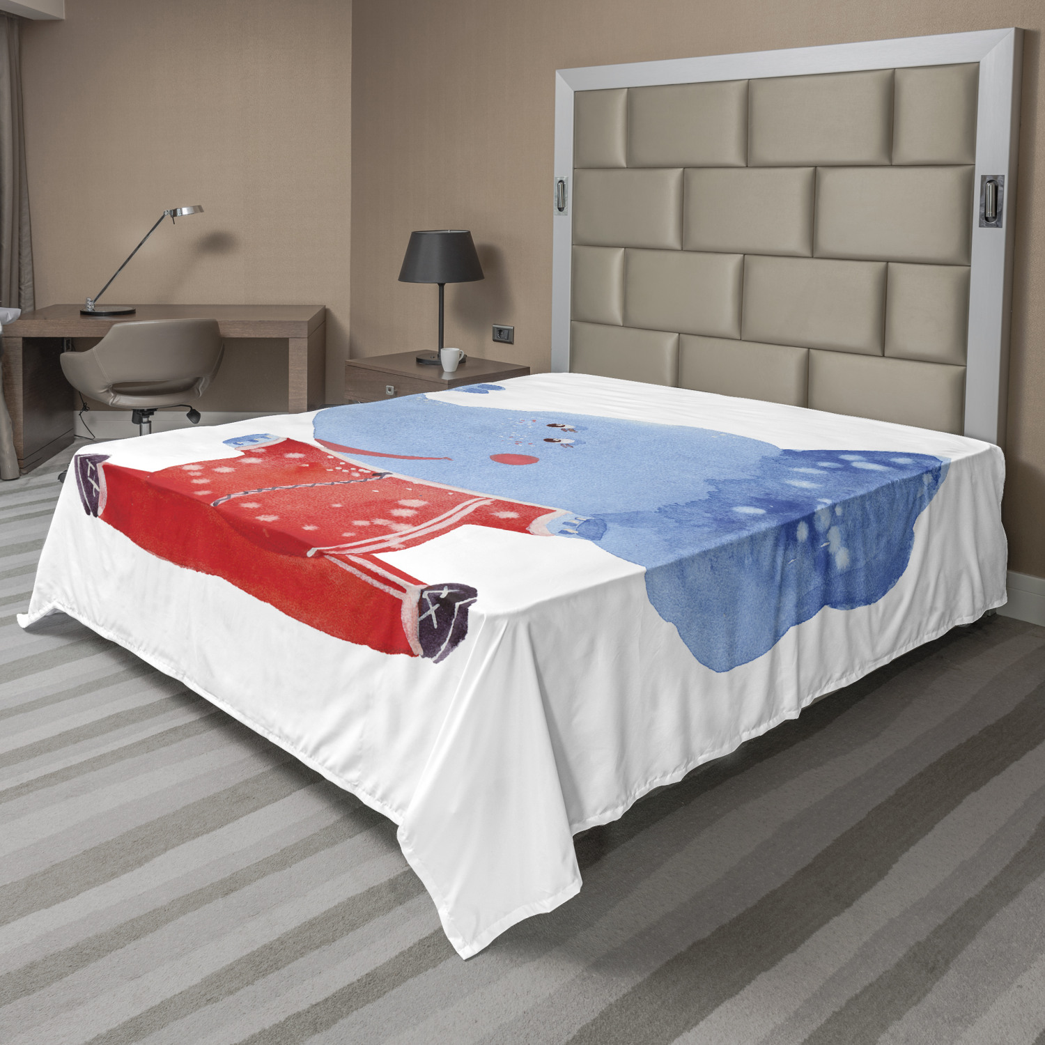 Ambesonne Elephant Print Flat Sheet Top Sheet Decorative Bedding 6 Sizes - Picture 4 of 40