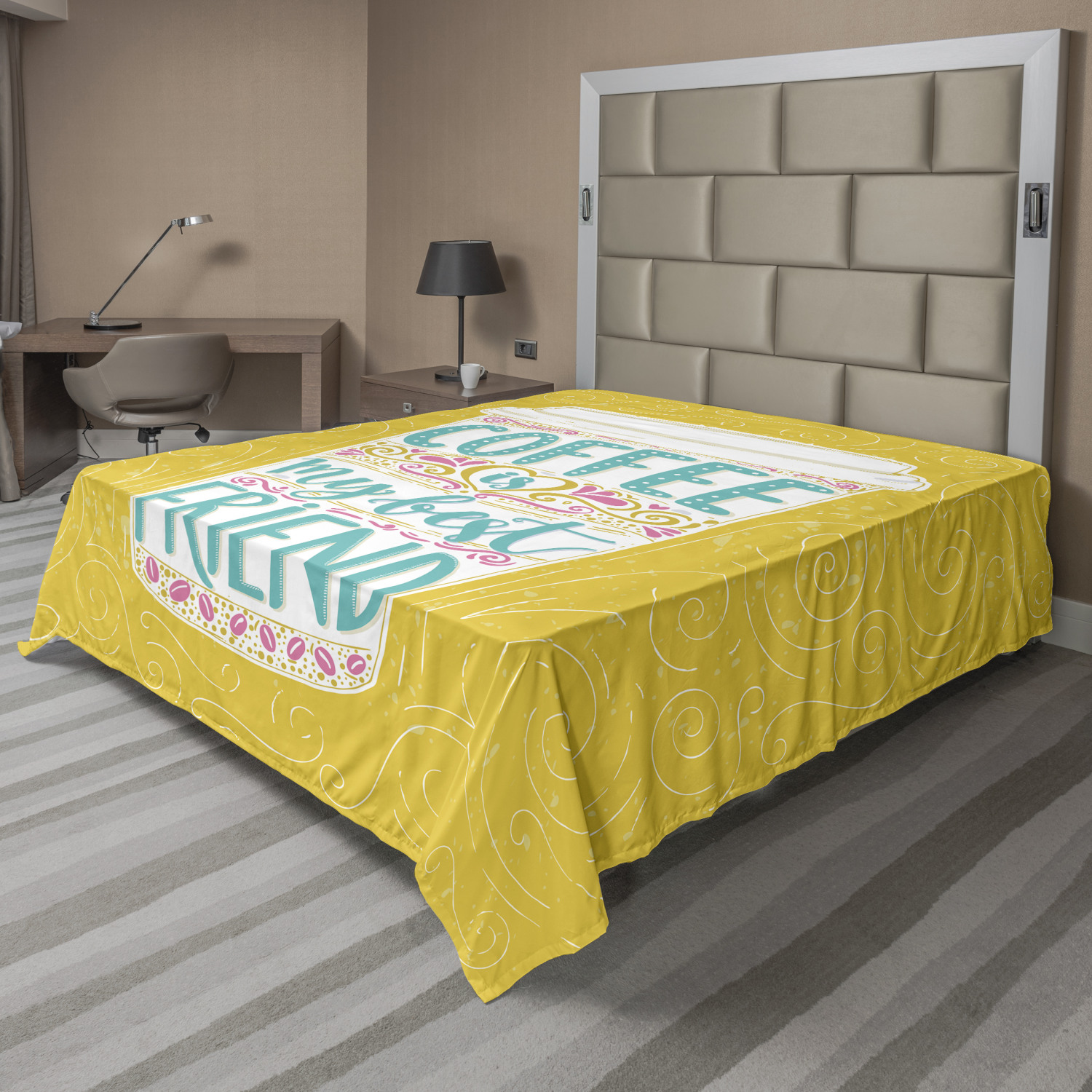 Ambesonne Motivation Flat Sheet Top Sheet Decorative Bedding 6 Sizes - Picture 6 of 42