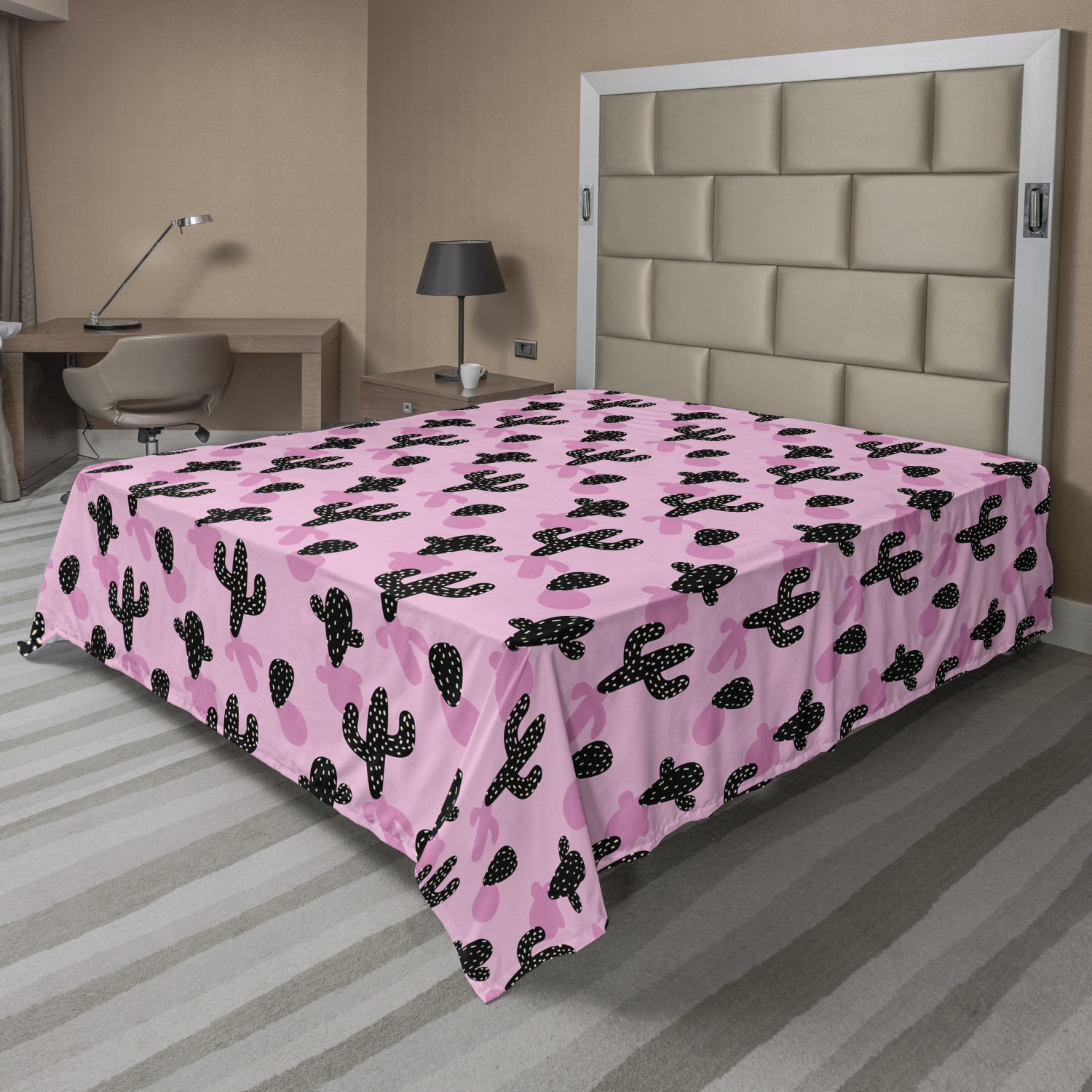 Ambesonne Cactus Print Flat Sheet Top Sheet Decorative Bedding 6 Sizes - Picture 8 of 42