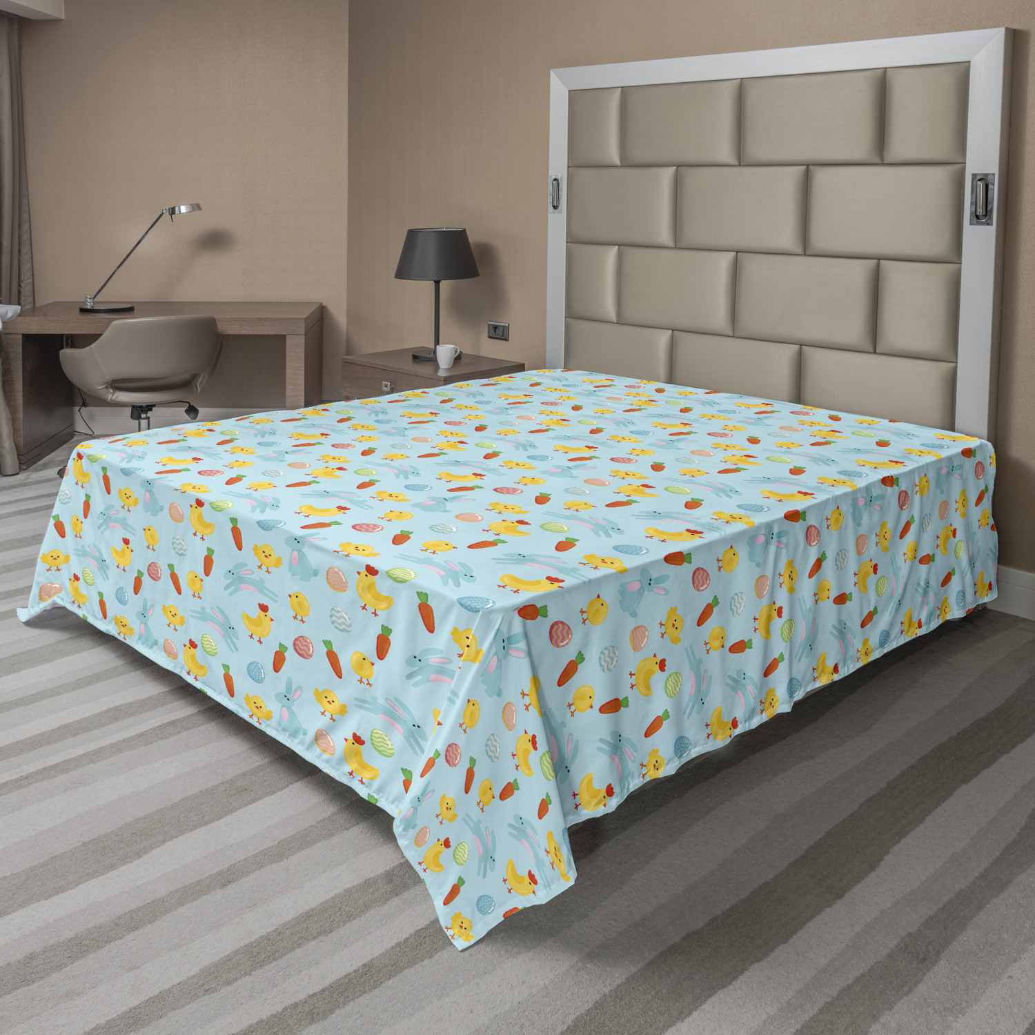 Ambesonne Happy Easter Flat Sheet Top Sheet Decorative Bedding 6 Sizes - Picture 18 of 42