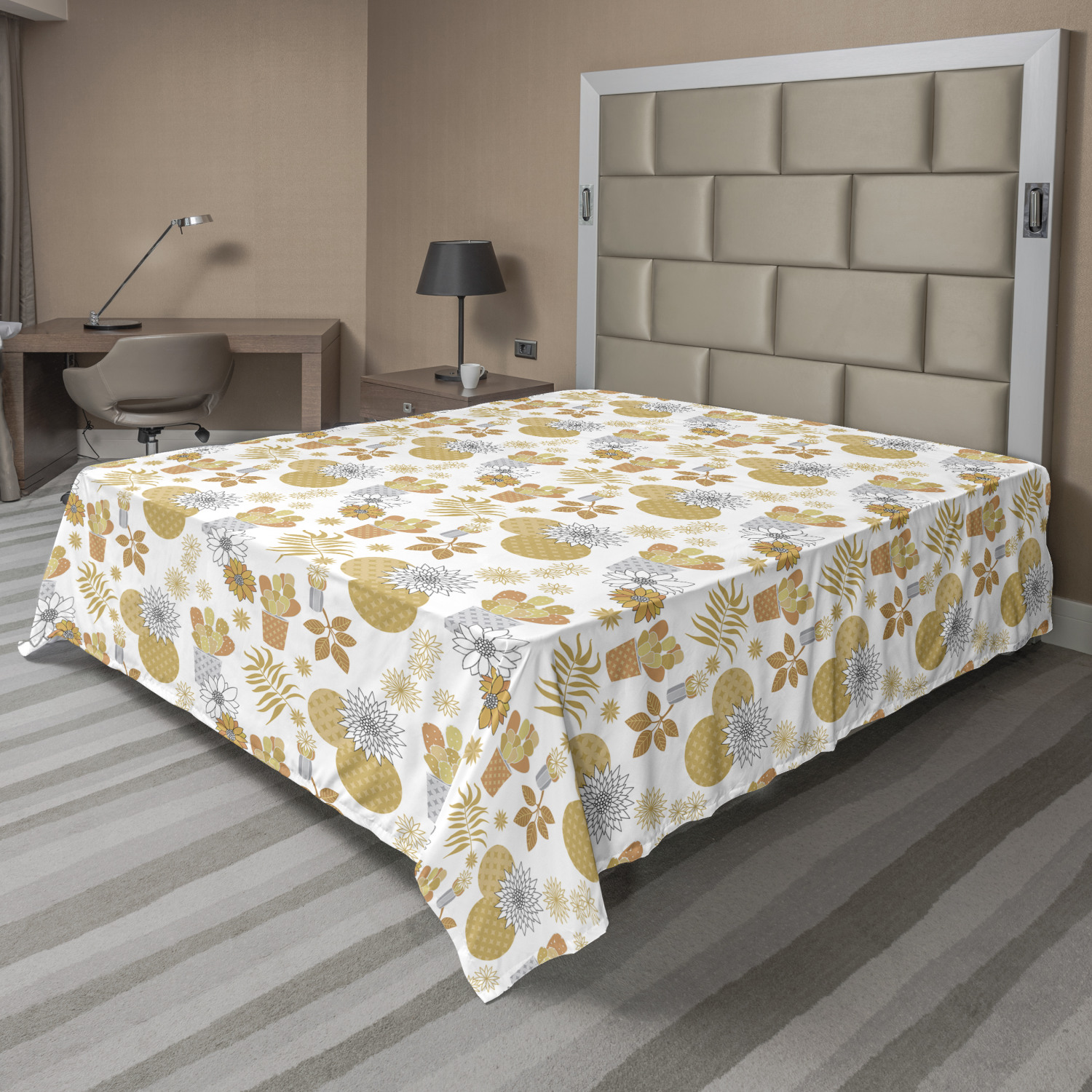 Ambesonne Cactus Print Flat Sheet Top Sheet Decorative Bedding 6 Sizes - Picture 34 of 42