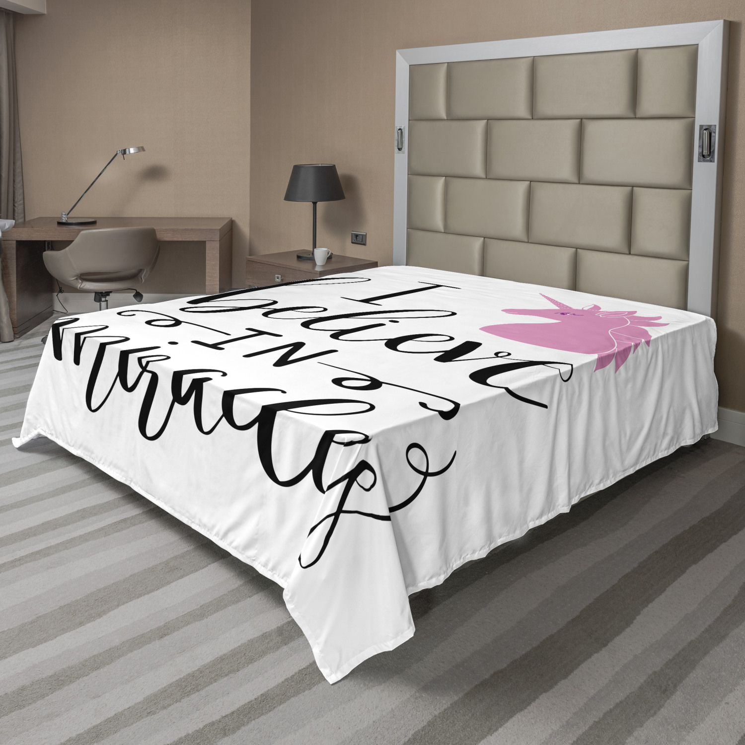 Ambesonne Motivation Flat Sheet Top Sheet Decorative Bedding 6 Sizes - Picture 20 of 42