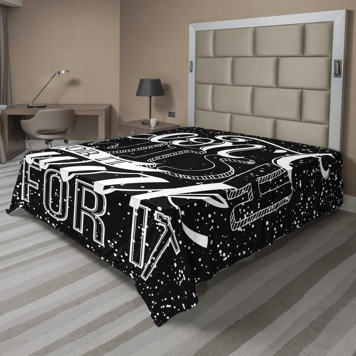 Ambesonne Motivation Flat Sheet Top Sheet Decorative Bedding 6 Sizes - Picture 9 of 42