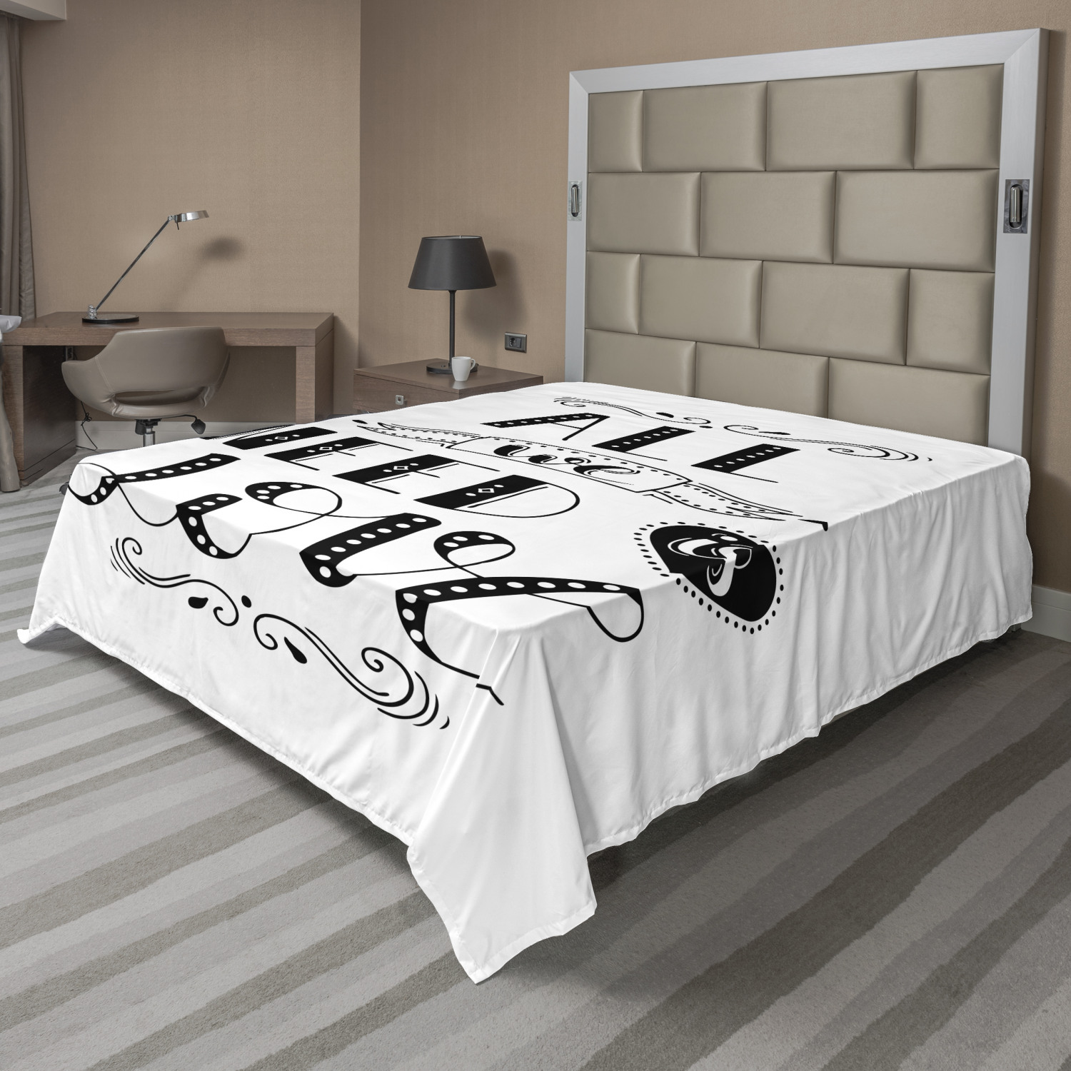 Ambesonne Motivation Flat Sheet Top Sheet Decorative Bedding 6 Sizes - Picture 3 of 42