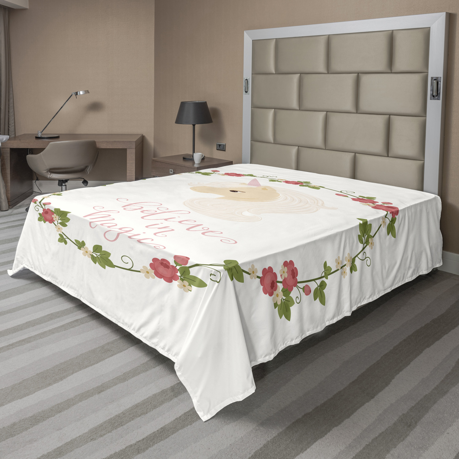 Ambesonne Motivation Flat Sheet Top Sheet Decorative Bedding 6 Sizes - Picture 4 of 42