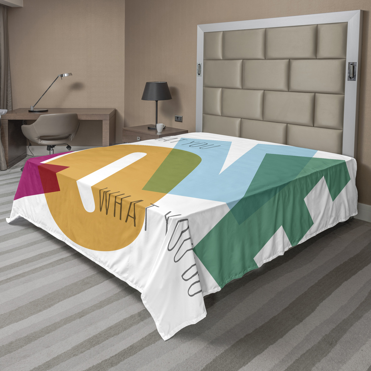 Ambesonne Motivation Flat Sheet Top Sheet Decorative Bedding 6 Sizes - Picture 40 of 42