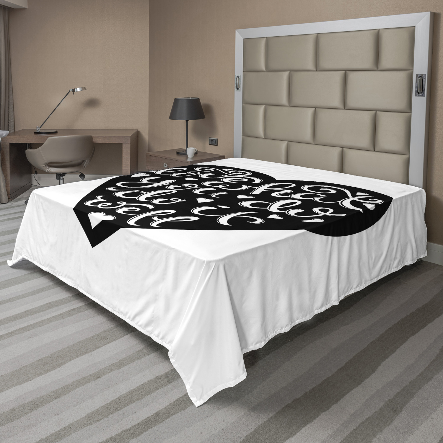 Ambesonne Motivation Flat Sheet Top Sheet Decorative Bedding 6 Sizes - Picture 14 of 42