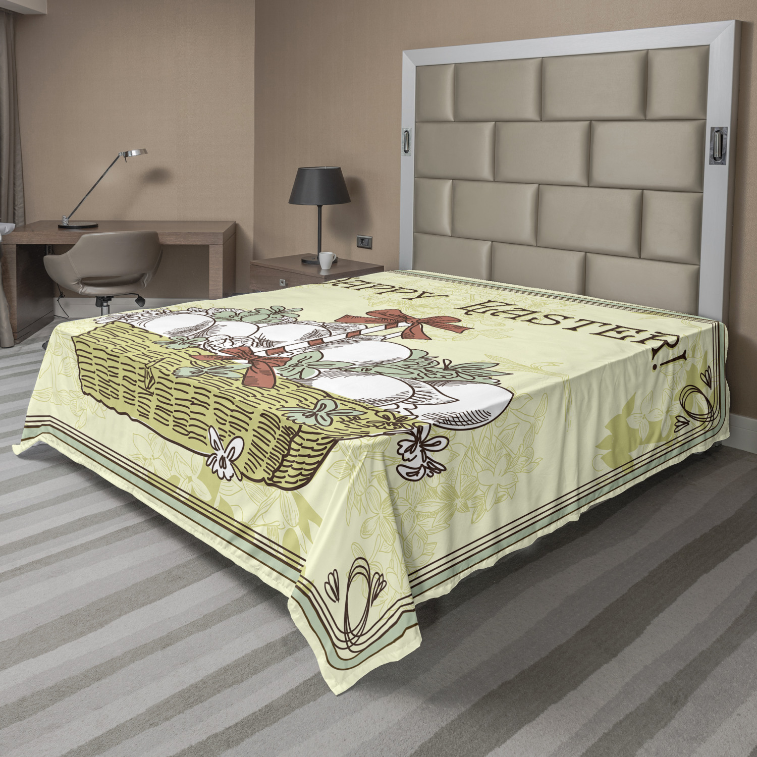 Ambesonne Happy Easter Flat Sheet Top Sheet Decorative Bedding 6 Sizes - Picture 41 of 42