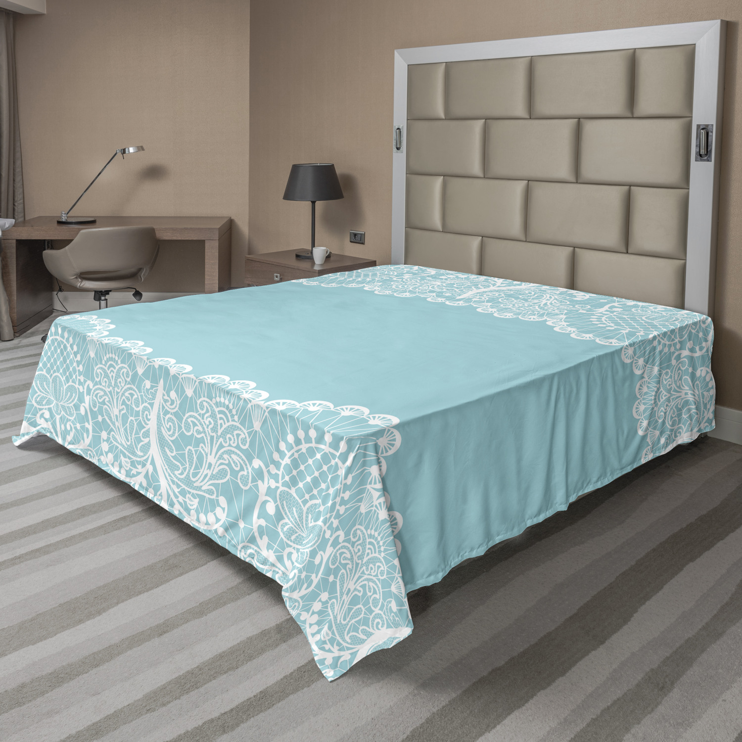 Ambesonne Abstarct Scene Flat Sheet Top Sheet Decorative Bedding 6 Sizes