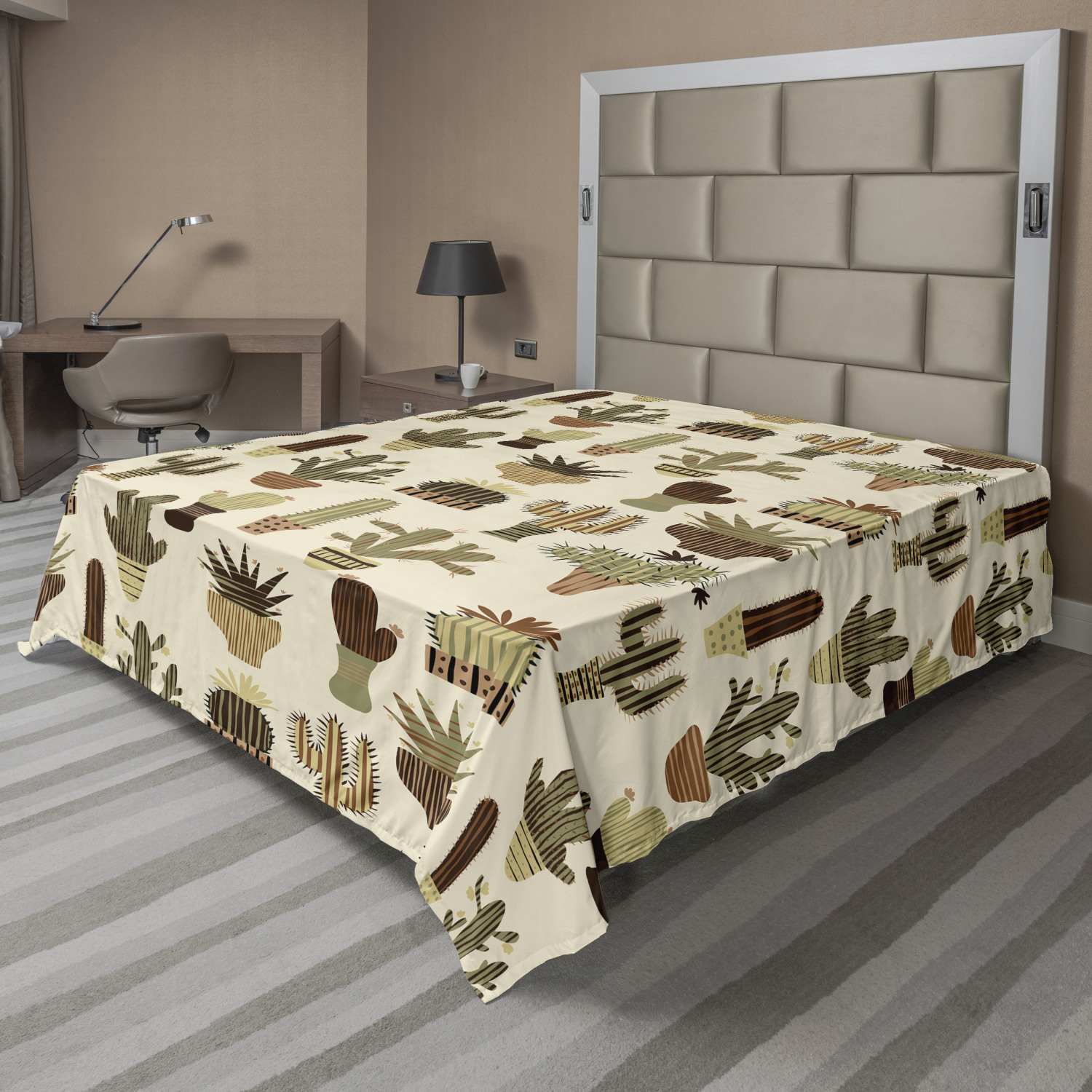 Ambesonne Cactus Print Flat Sheet Top Sheet Decorative Bedding 6 Sizes - Picture 37 of 42