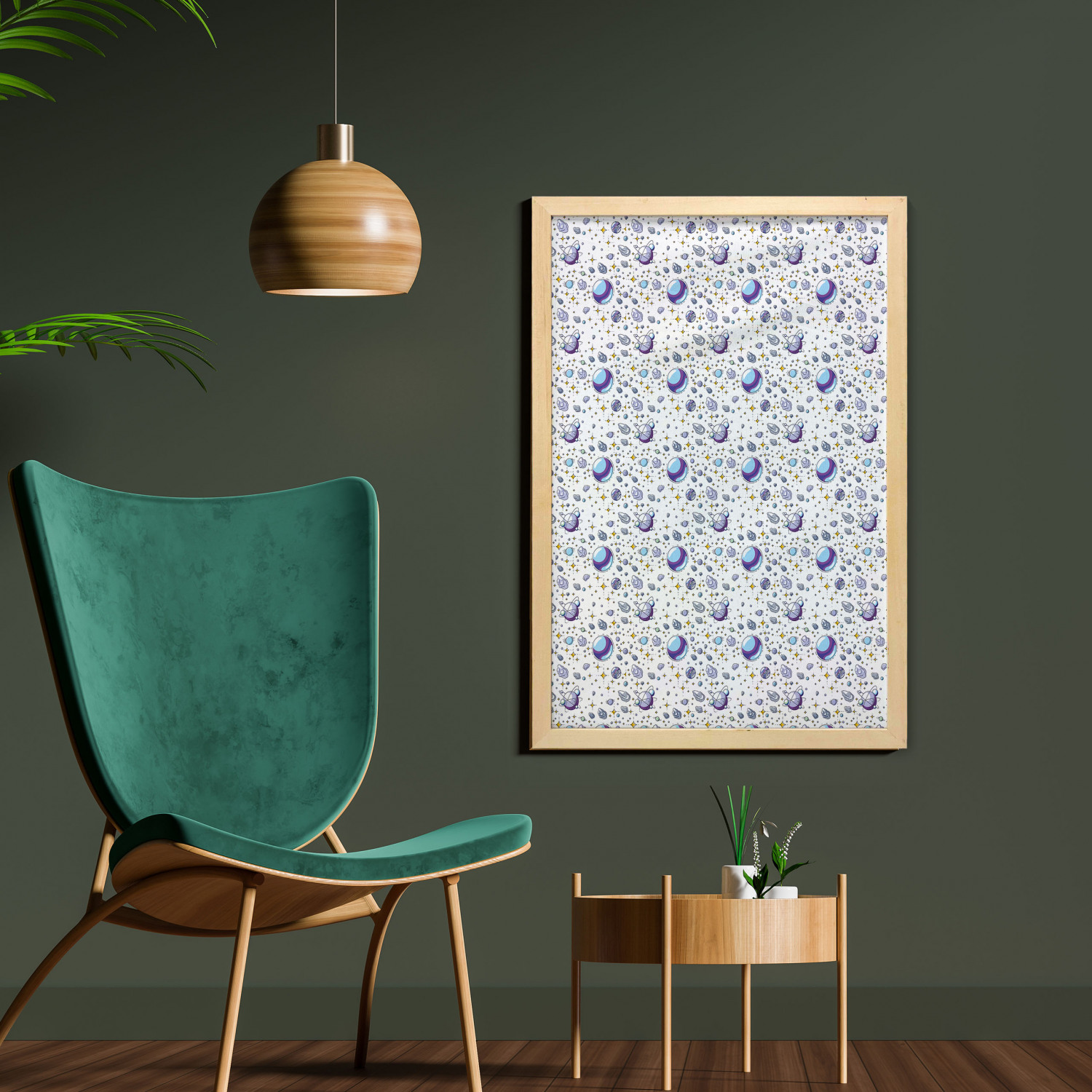 Ambesonne Space Wall Art with Frame for Bathrooms Living Room Dorms - Picture 19 of 115
