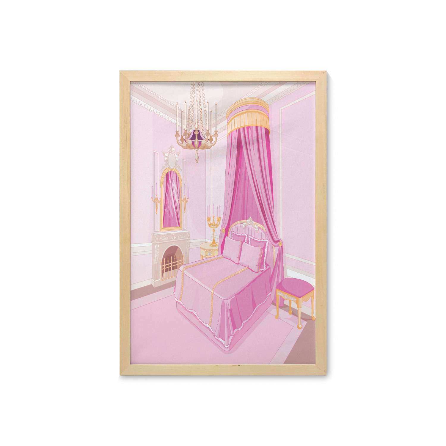 Ambesonne Pink Wall Art with Frame for Bathrooms Living Room Dorms - Picture 78 of 123