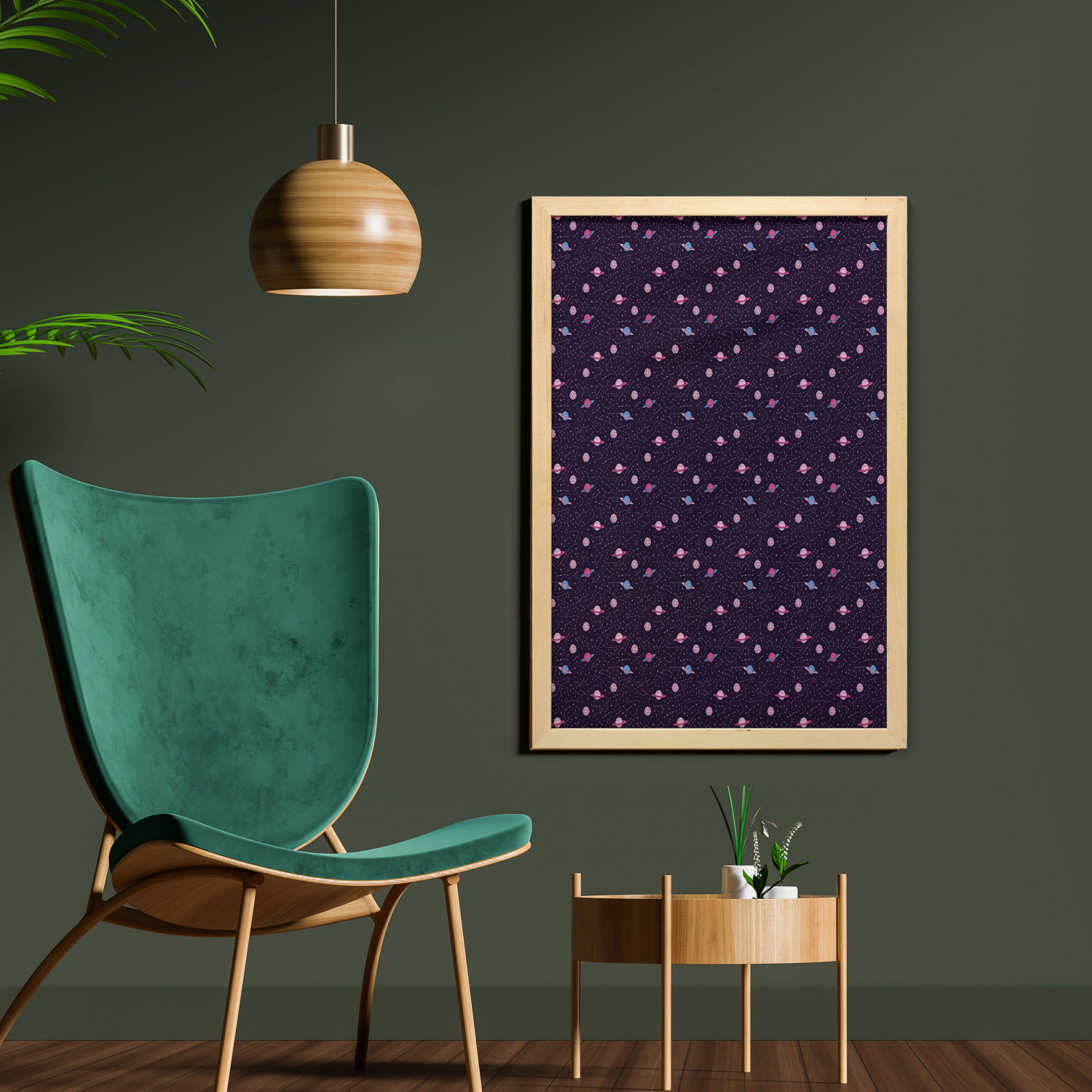 Ambesonne Space Wall Art with Frame for Bathrooms Living Room Dorms - Picture 13 of 115