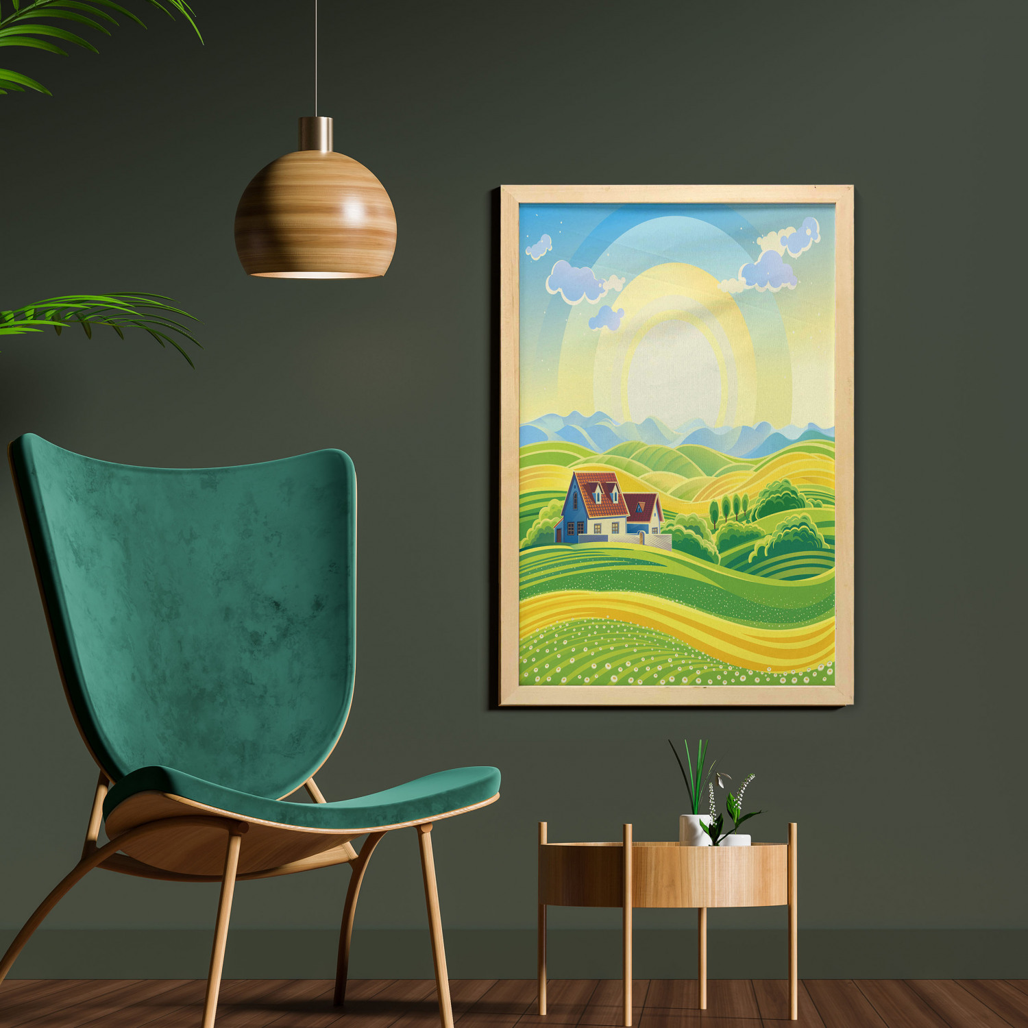 Ambesonne Country Wall Art with Frame for Bathrooms Living Room Dorms - Picture 99 of 123