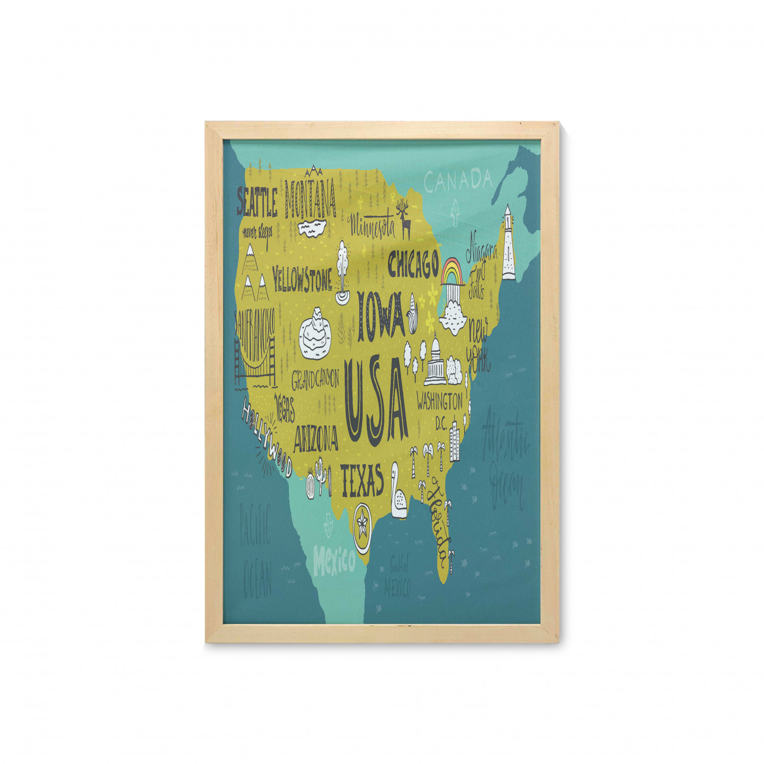 Ambesonne Country Wall Art with Frame for Bathrooms Living Room Dorms - Picture 104 of 123