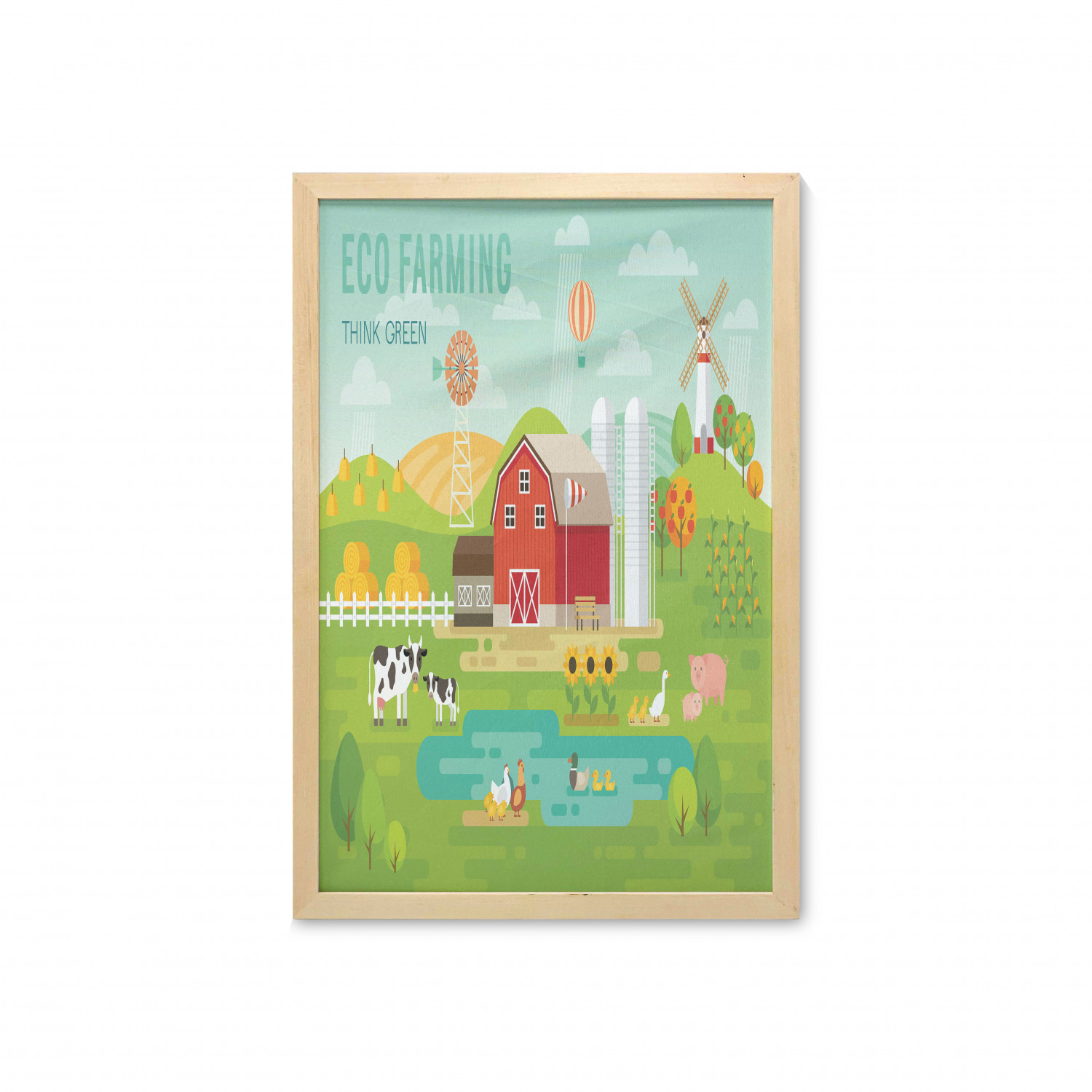 Ambesonne Country Wall Art with Frame for Bathrooms Living Room Dorms - Picture 24 of 123