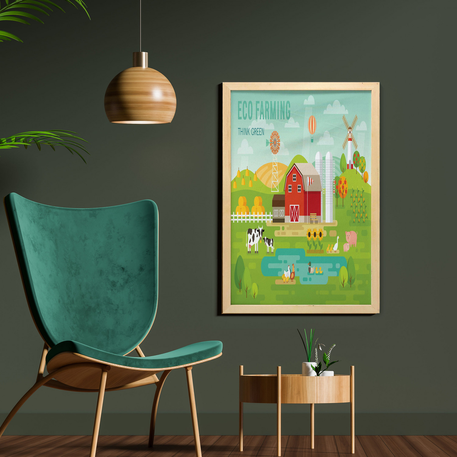 Ambesonne Country Wall Art with Frame for Bathrooms Living Room Dorms - Picture 25 of 123